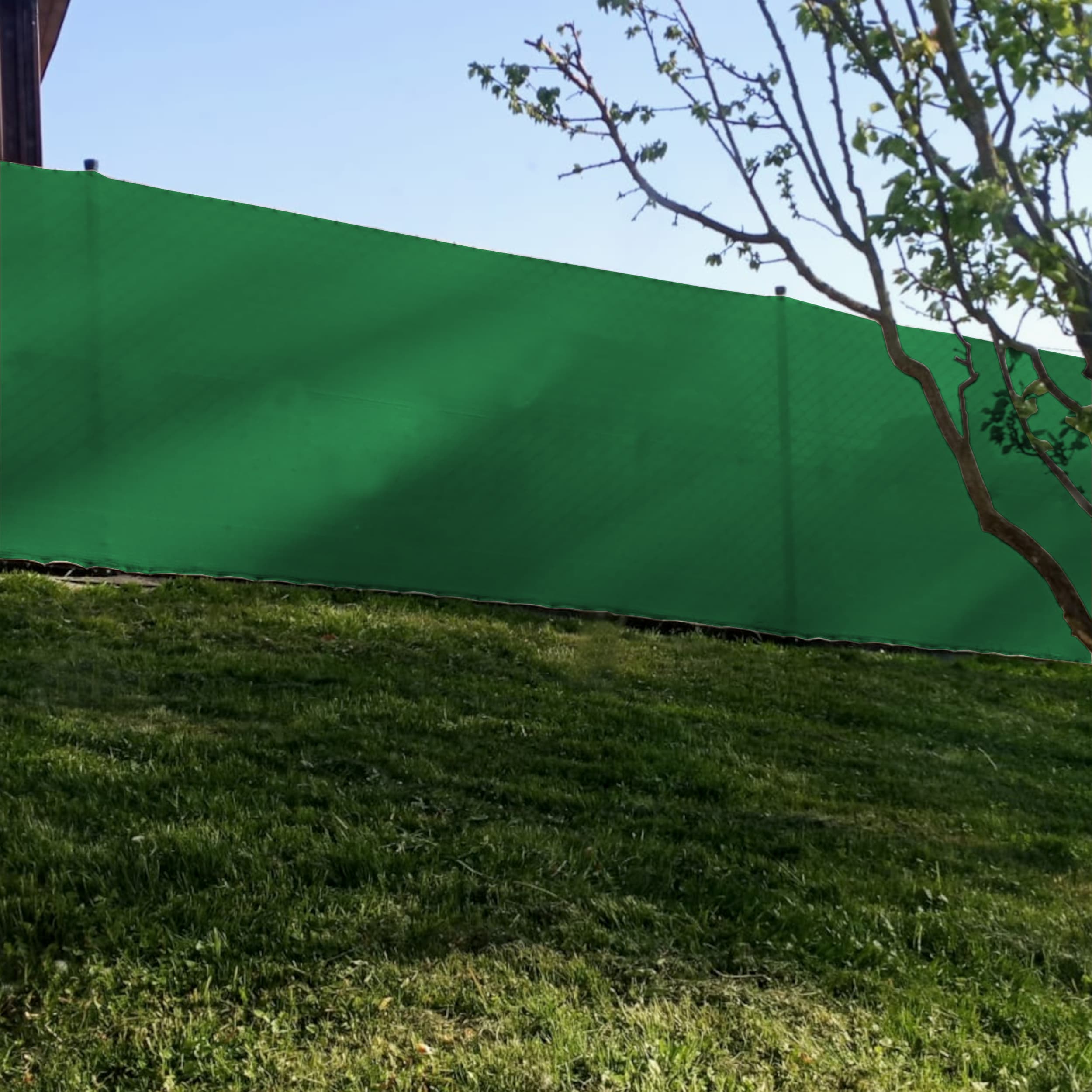 TOPTRADE stínící síť 1,8 × 10 m, zelená – 80 g/m² (cca 80 % stínění) - náhled 5