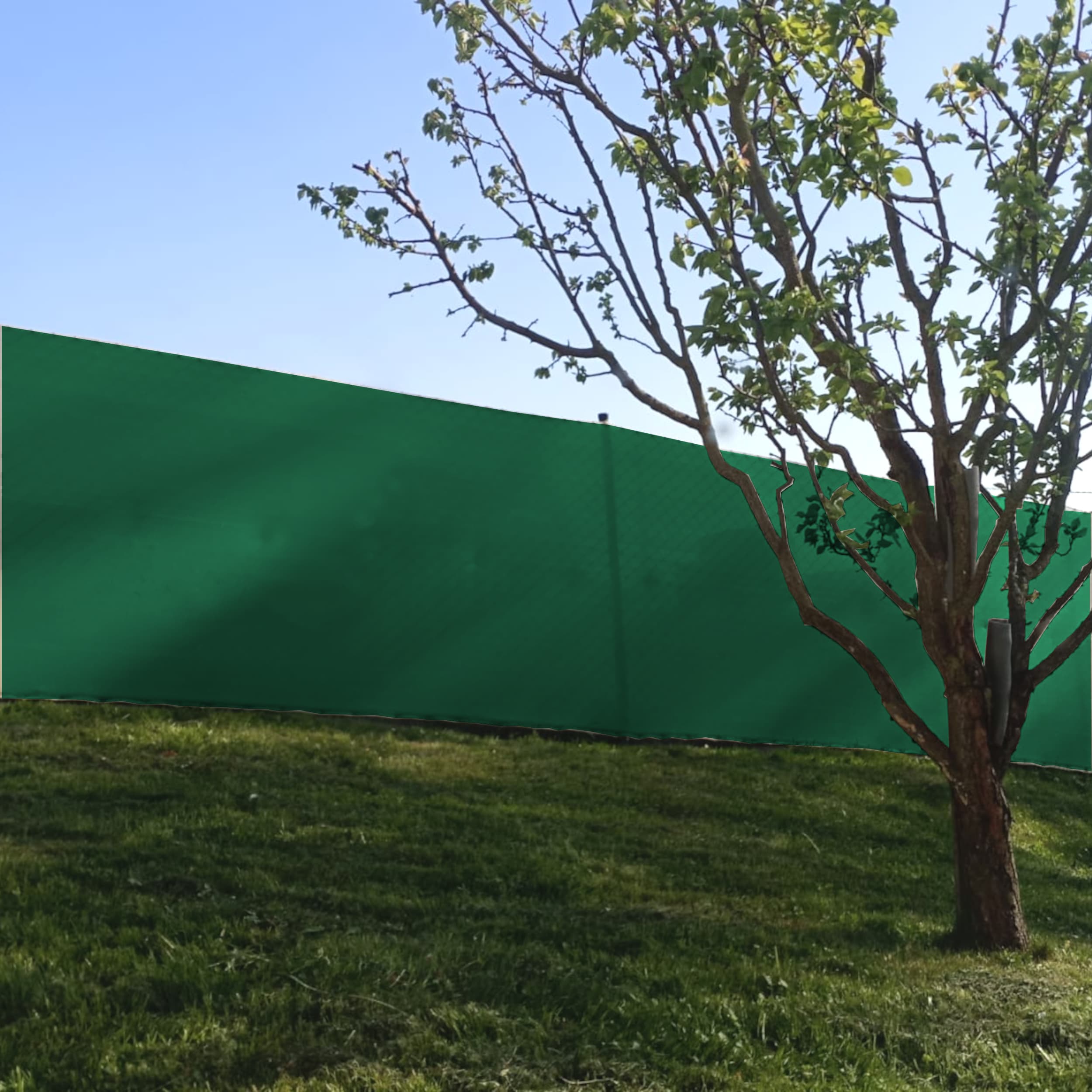 TOPTRADE stínicí síť, zelená 1,5 × 10 m (150 g/m²) - náhled 4