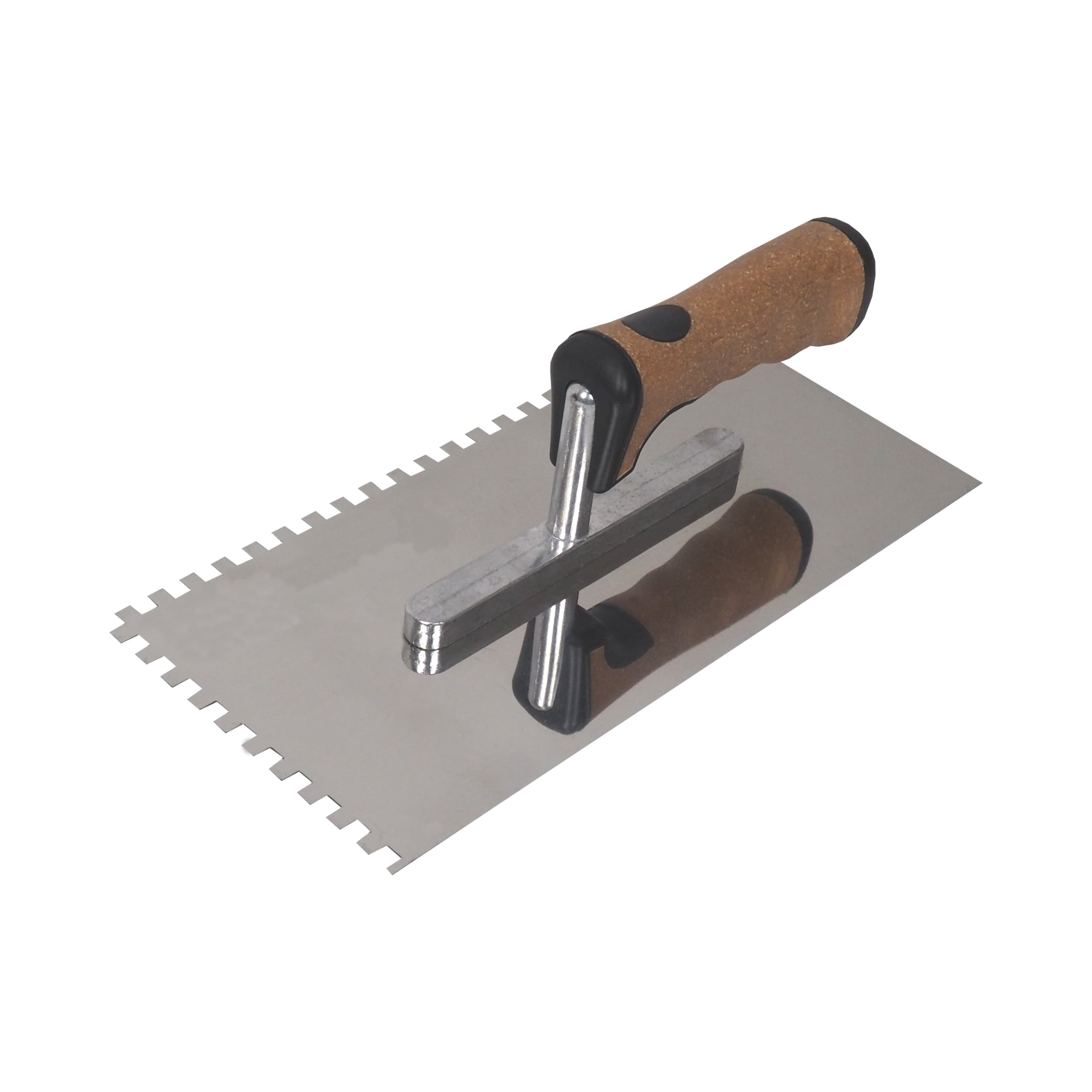 TOPTRADE hladítko nerezové, s EKO rukojetí, zub 6 mm, 270 x 130 mm, profi - náhled 1