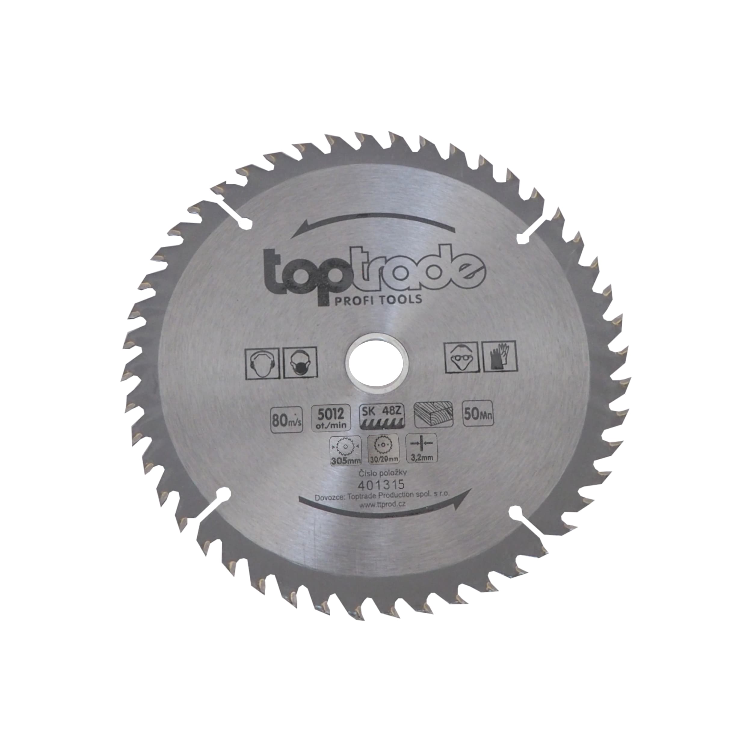 TOPTRADE pilový kotouč 305×3,2×30/20 mm, 48 zubů