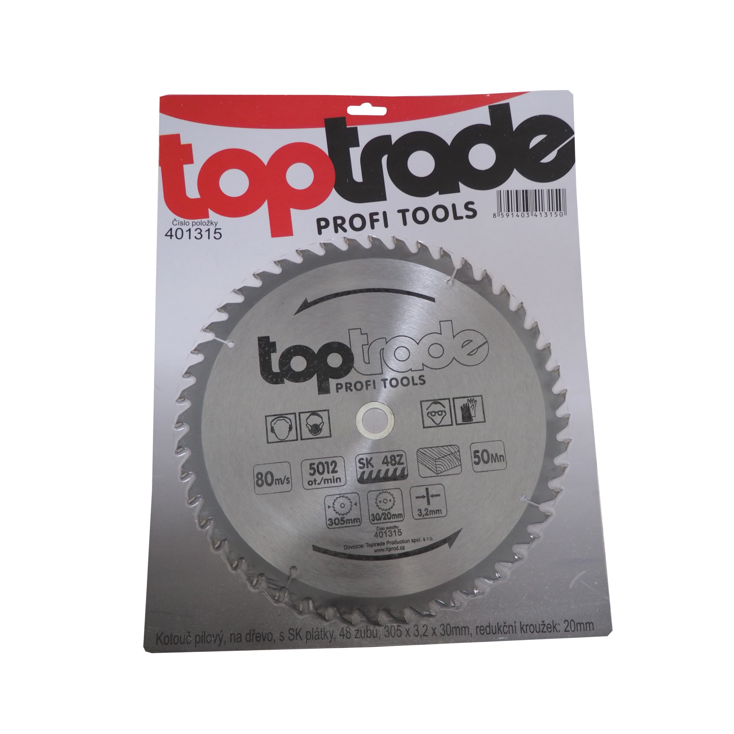 TOPTRADE pilový kotouč 305×3,2×30/20 mm, 48 zubů - náhled 2