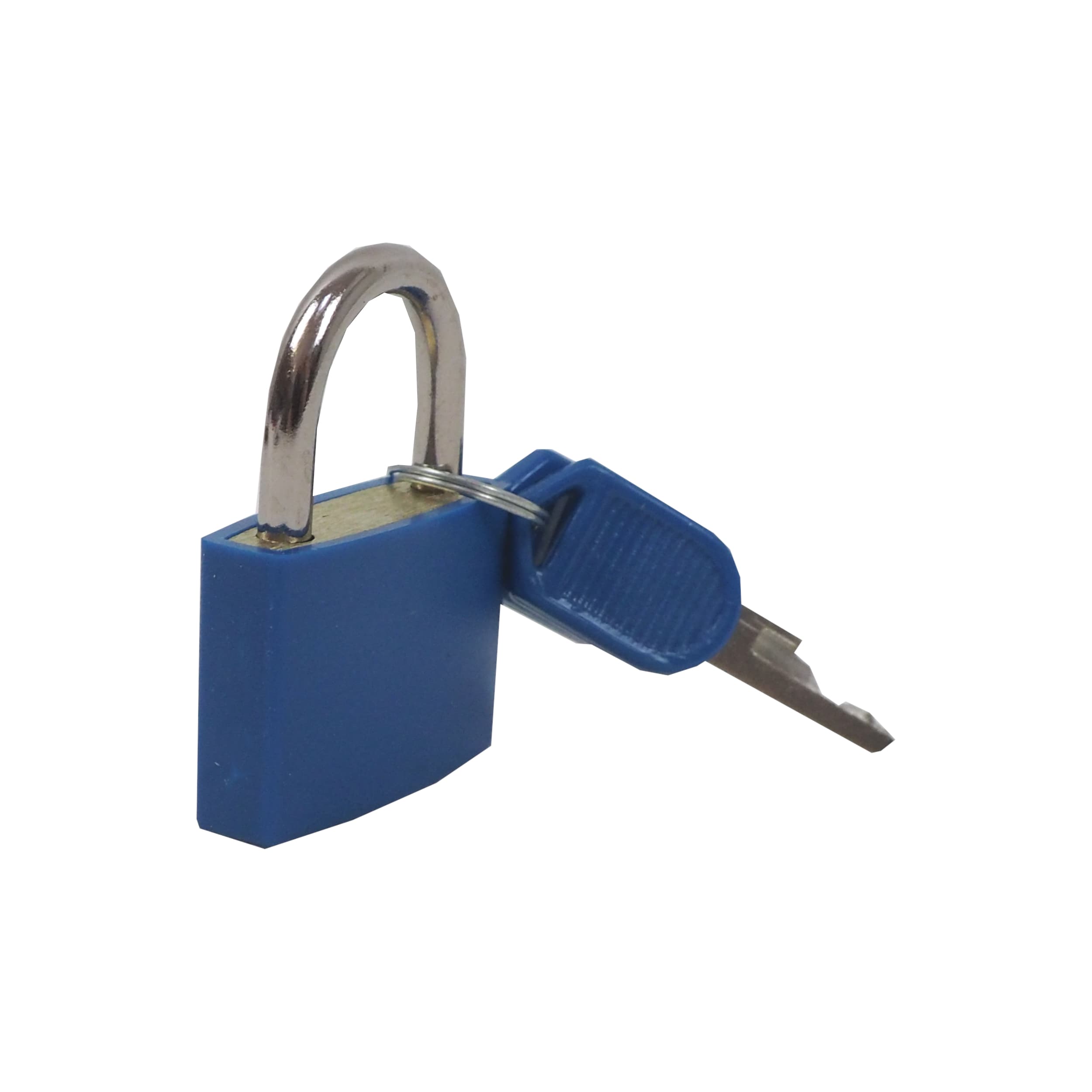 TOPTRADE visací zámek 30 mm, modrý, mosazná vložka, 2 klíče - náhled 4