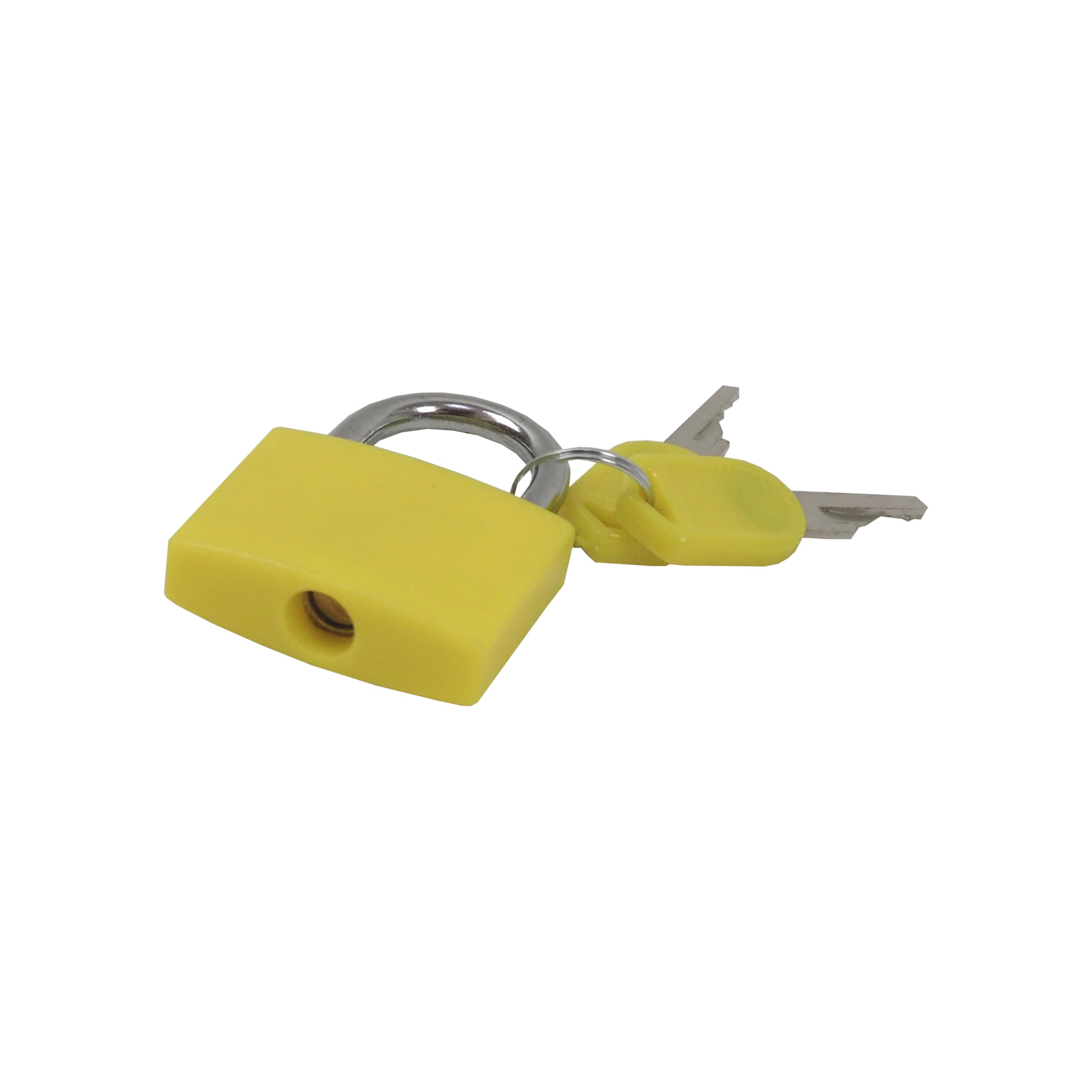 TOPTRADE visací zámek 30 mm žlutý – 2 klíče, mosazná vložka - náhled 4