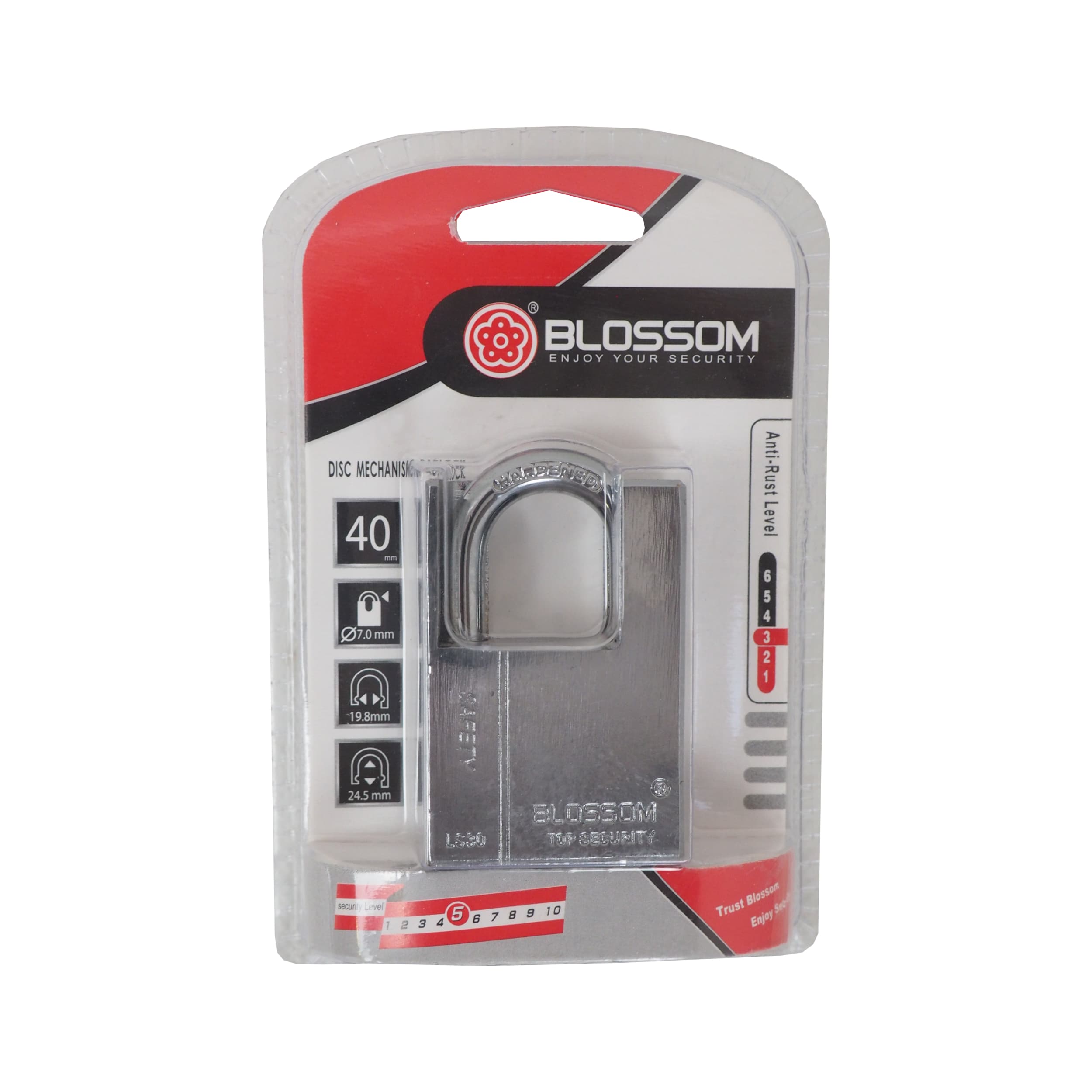 Visací zámek Blossom Hi‑Security 40 mm, bezpečnostní - náhled 2