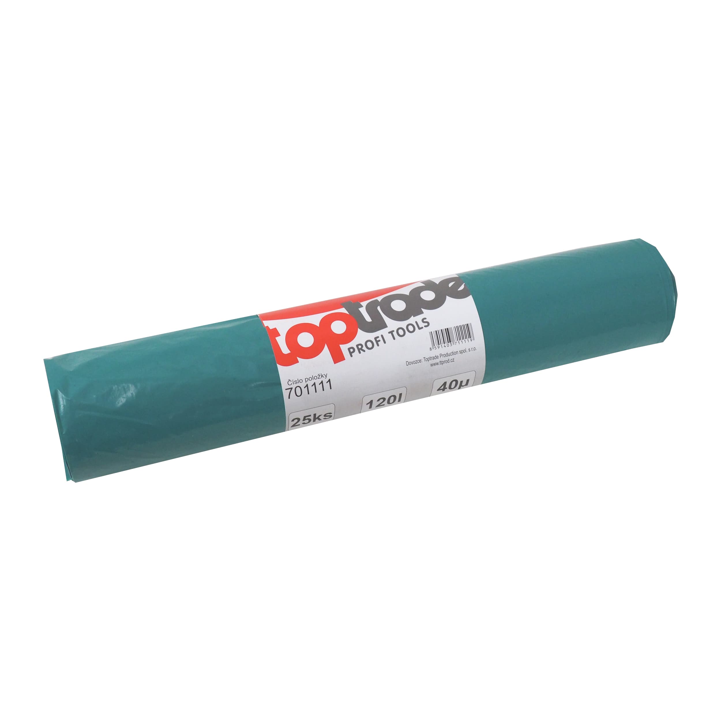 TOPTRADE pytle na odpad 120 l, 40 µ, 25 ks, modré (LDPE) - náhled 2