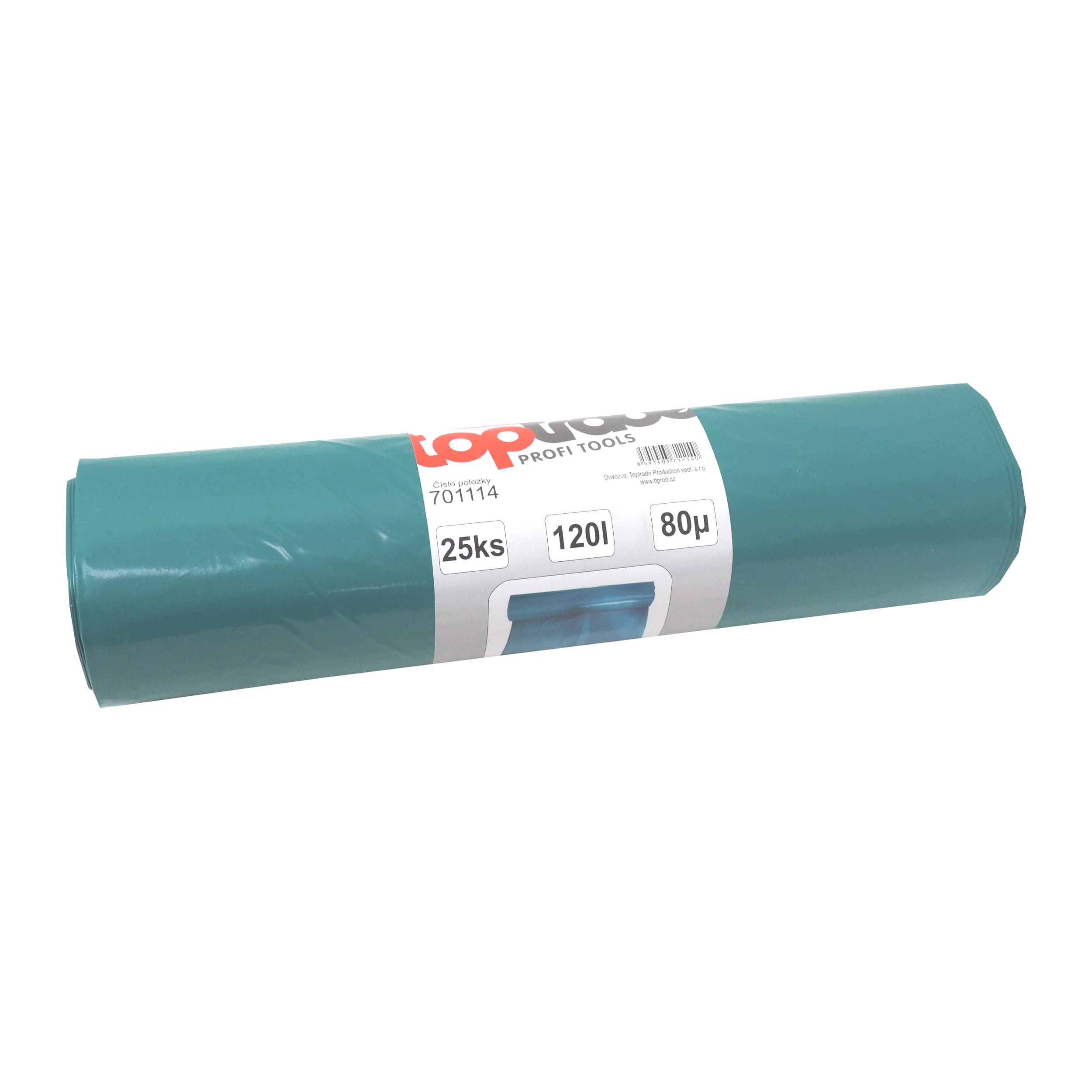 TOPTRADE pytle na odpad 120 l, 80 µm, modré – 25 ks (LDPE) - náhled 3