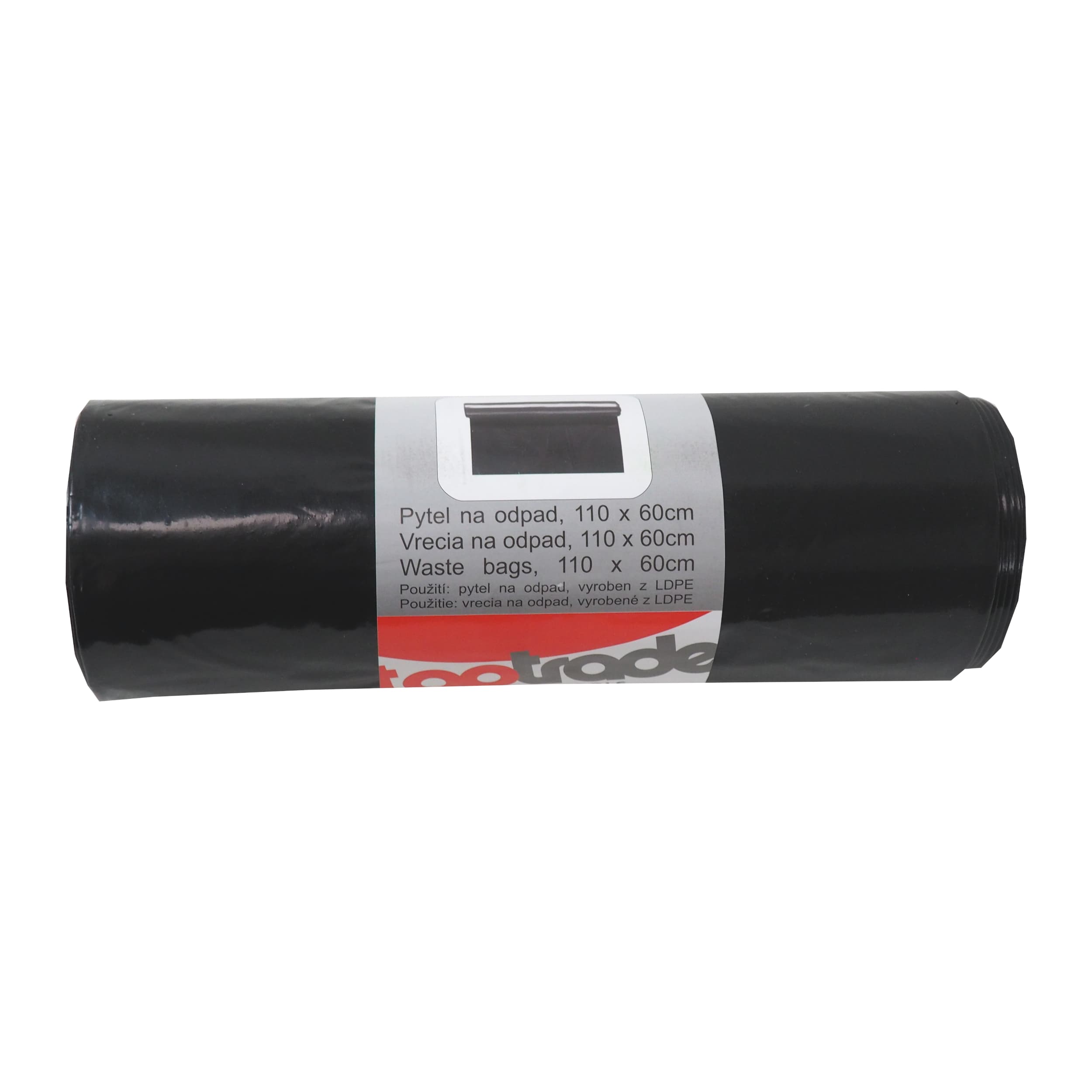TOPTRADE pytle na odpad 120 l, 90 µm, 25 ks, černé (LDPE) - náhled 3