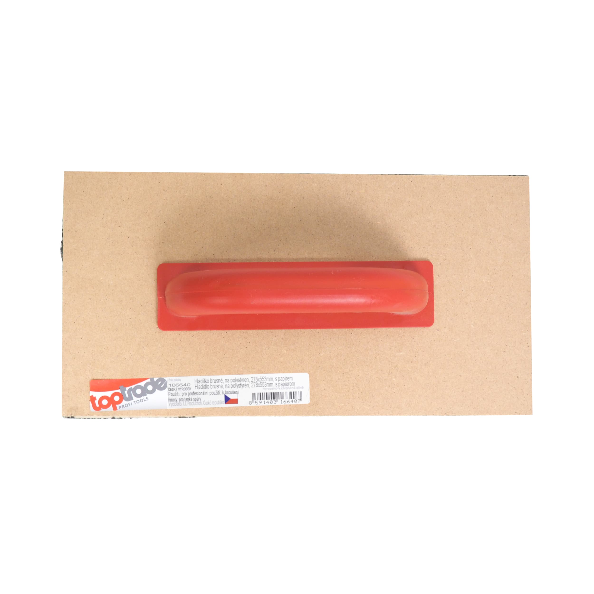 TOPTRADE brusné hladítko s kamínky a papírem, MDF, 553 × 278 mm, zrnitost 16 - náhled 4