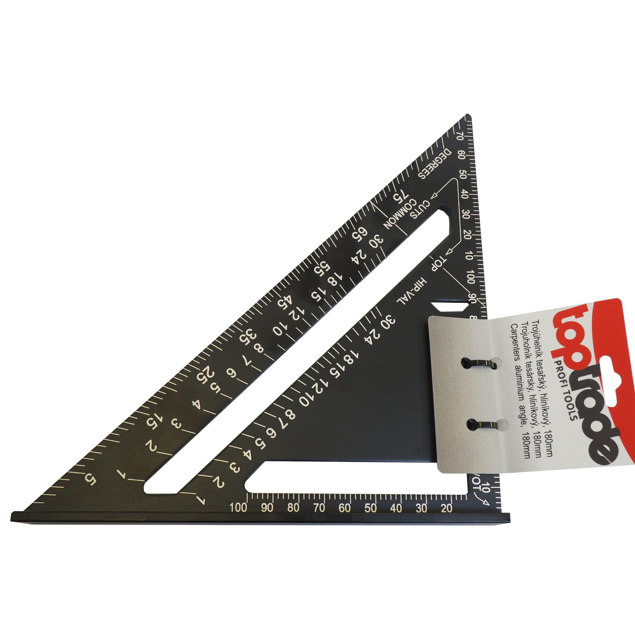 TOPTRADE tesařský trojúhelník hliníkový 180 mm - náhled 2