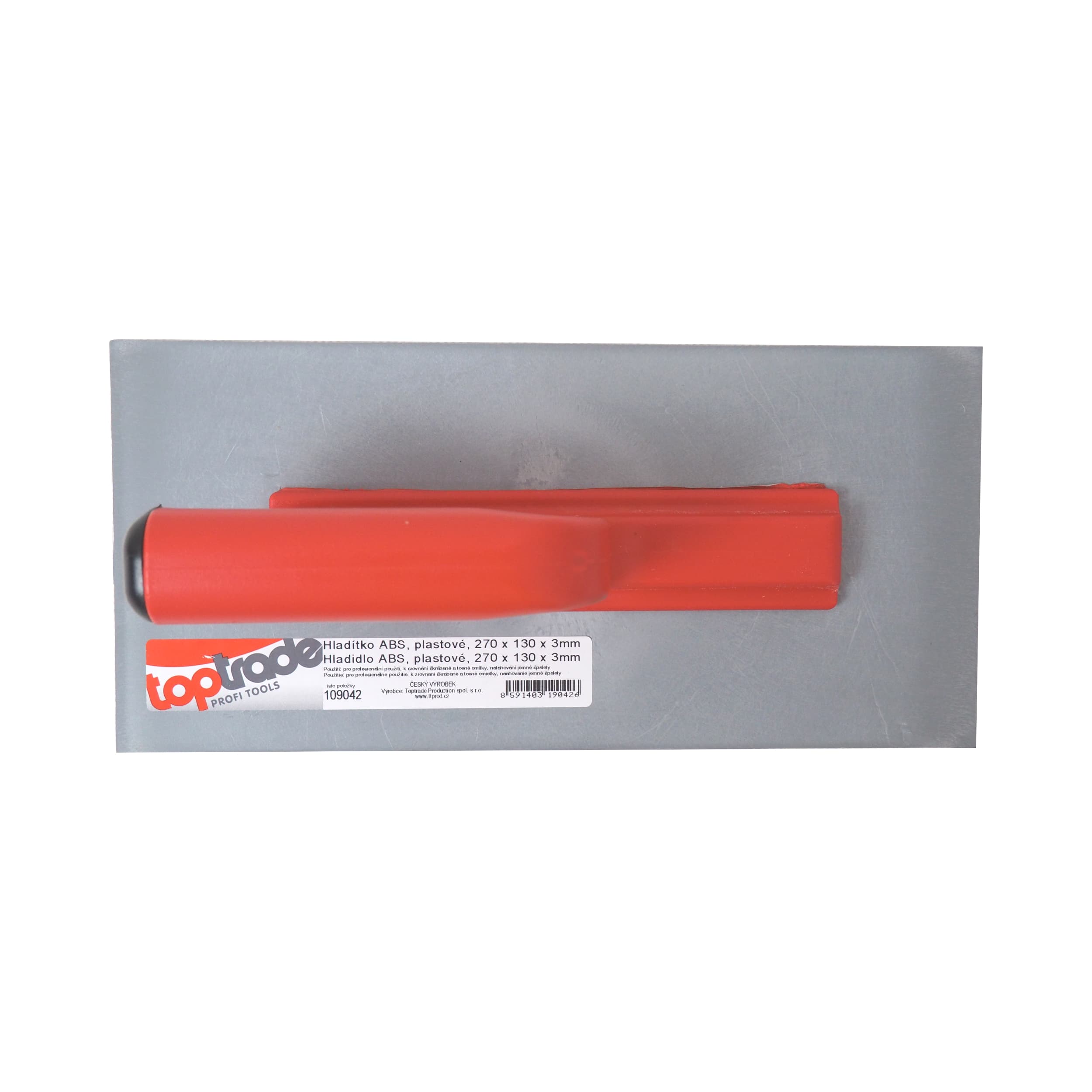 TOPTRADE hladítko ABS 270×130×3 mm, otevřená rukojeť - náhled 2