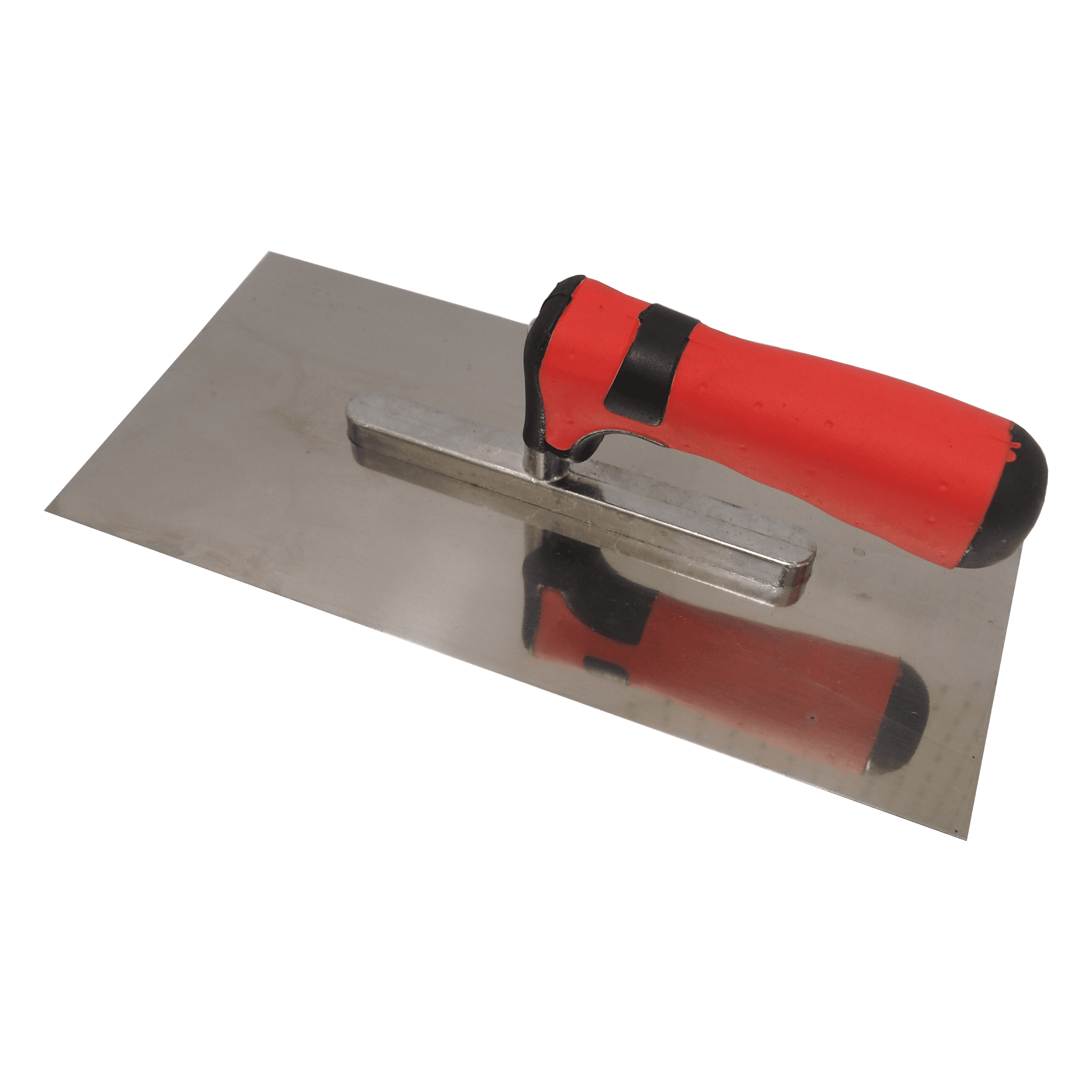 TOPTRADE hladítko nerezové 270×130 mm, hladké, pogumovaná rukojeť