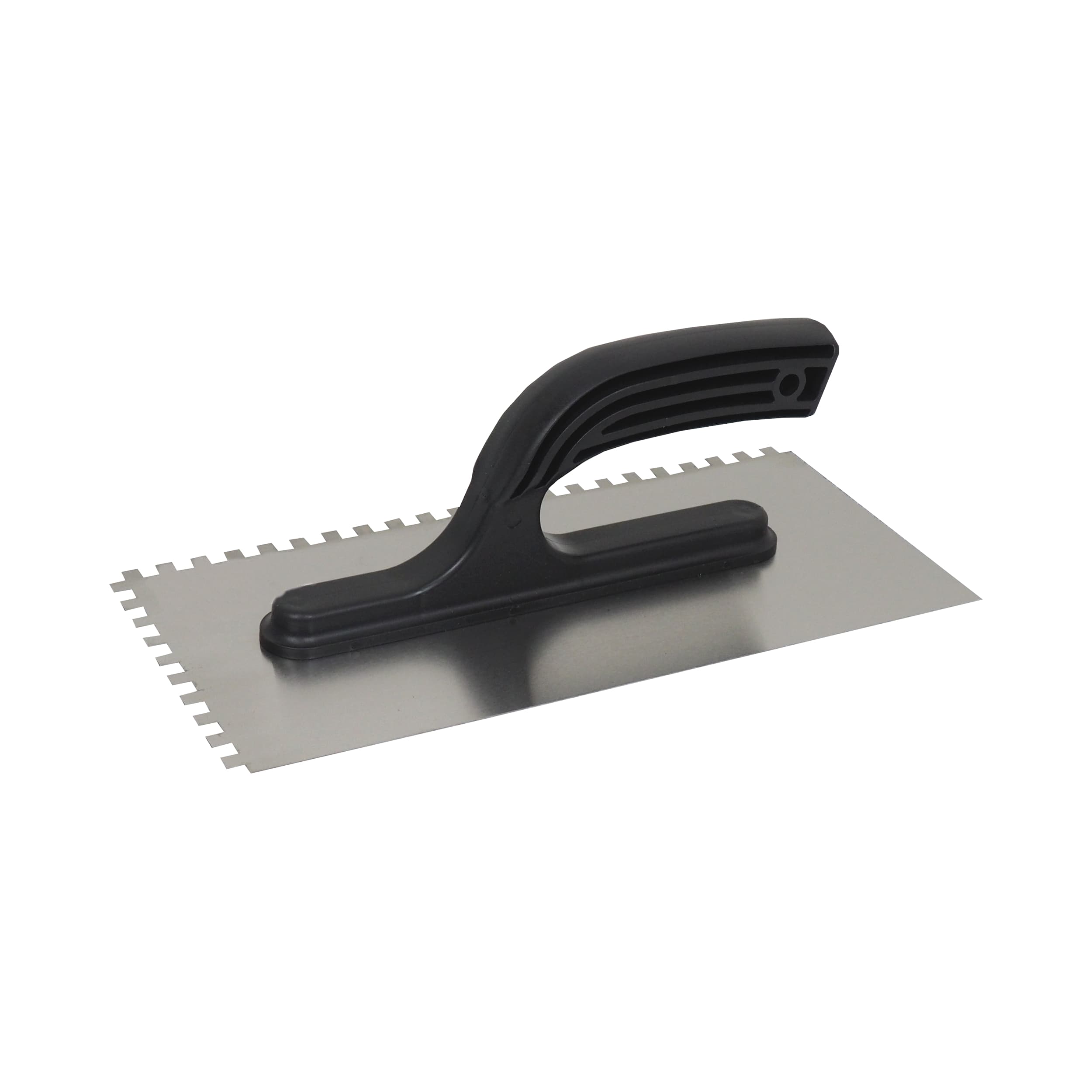 TOPTRADE hladítko nerezové, plastová rukojeť, zub 6 mm, 270×130 mm