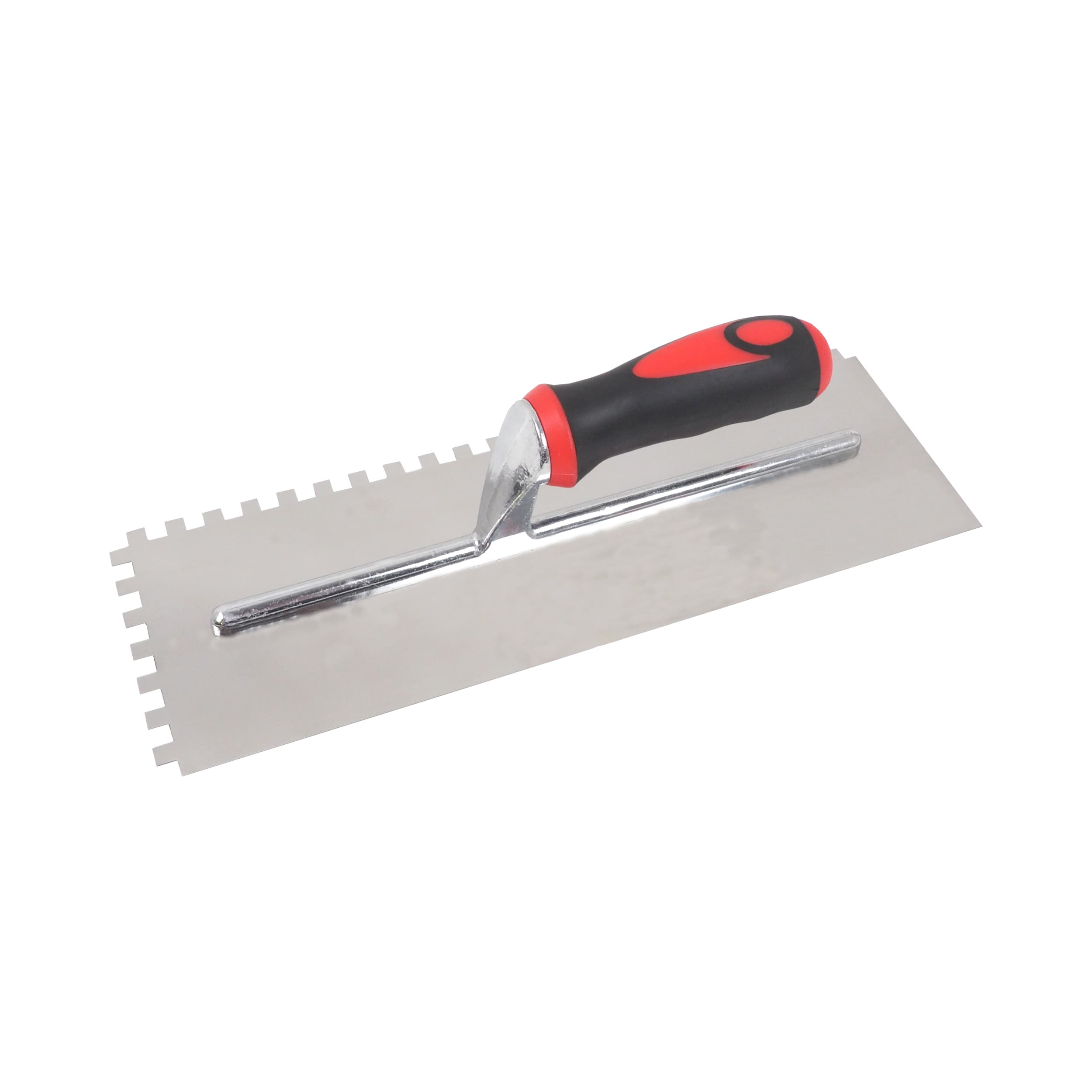 TOPTRADE hladítko nerezové, pogumovaná rukojeť, zub 8 mm, 360 × 120 mm - náhled 1