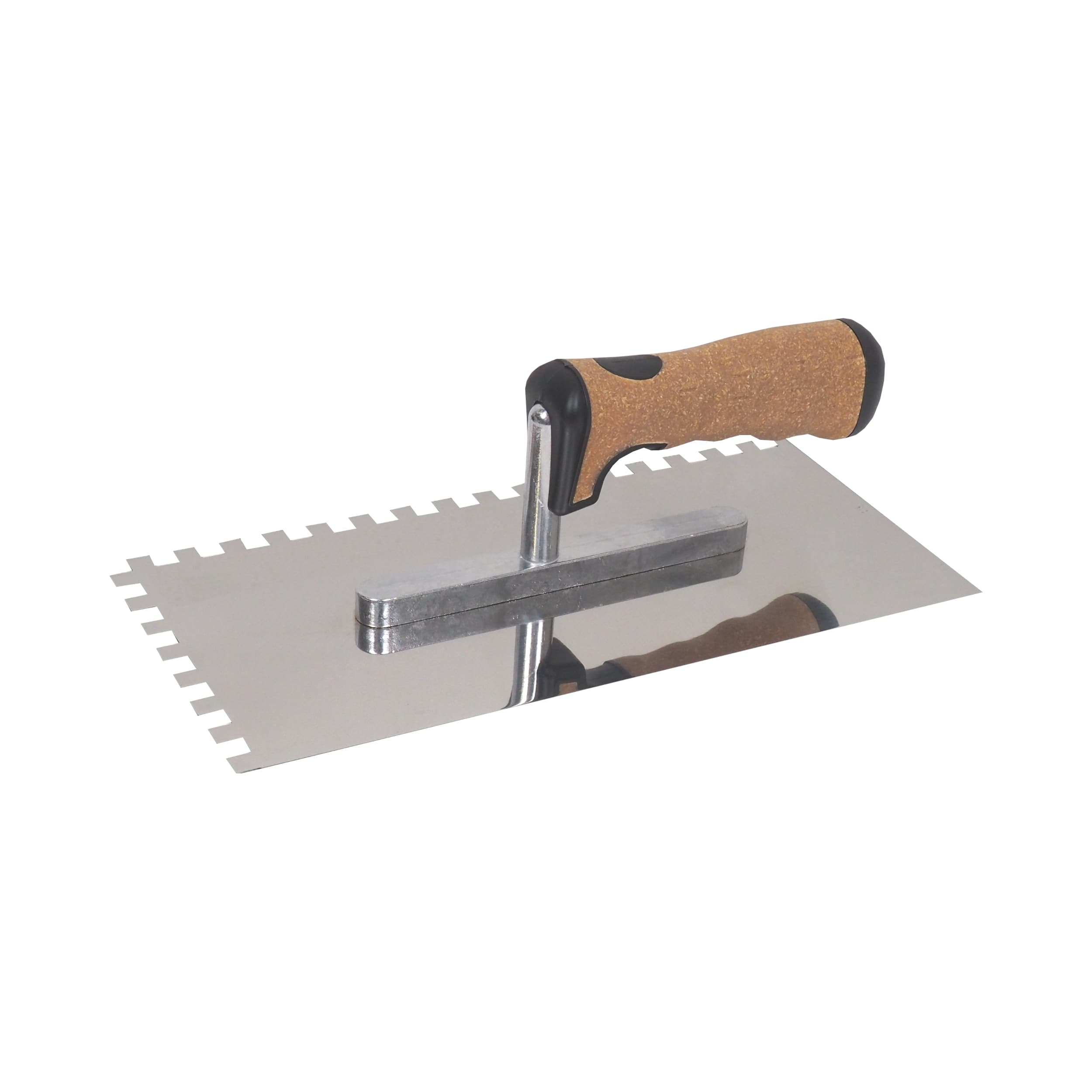 TOPTRADE hladítko nerezové, s EKO rukojetí, zub 8 mm, 270 x 130 mm, profi - náhled 1