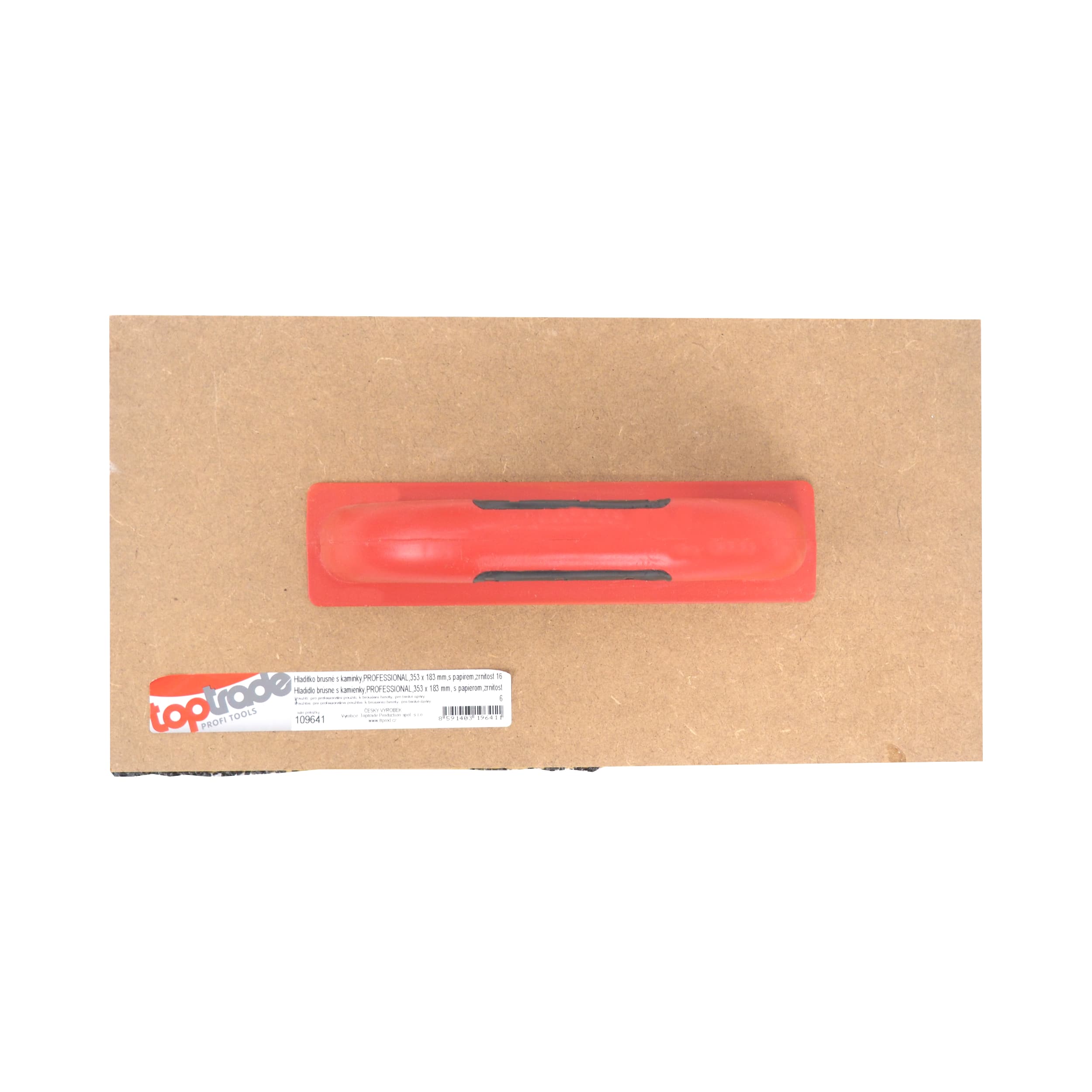 TOPTRADE brusné hladítko s kamínky a papírem, MDF, 353 × 183 mm, zrno 16 - náhled 2