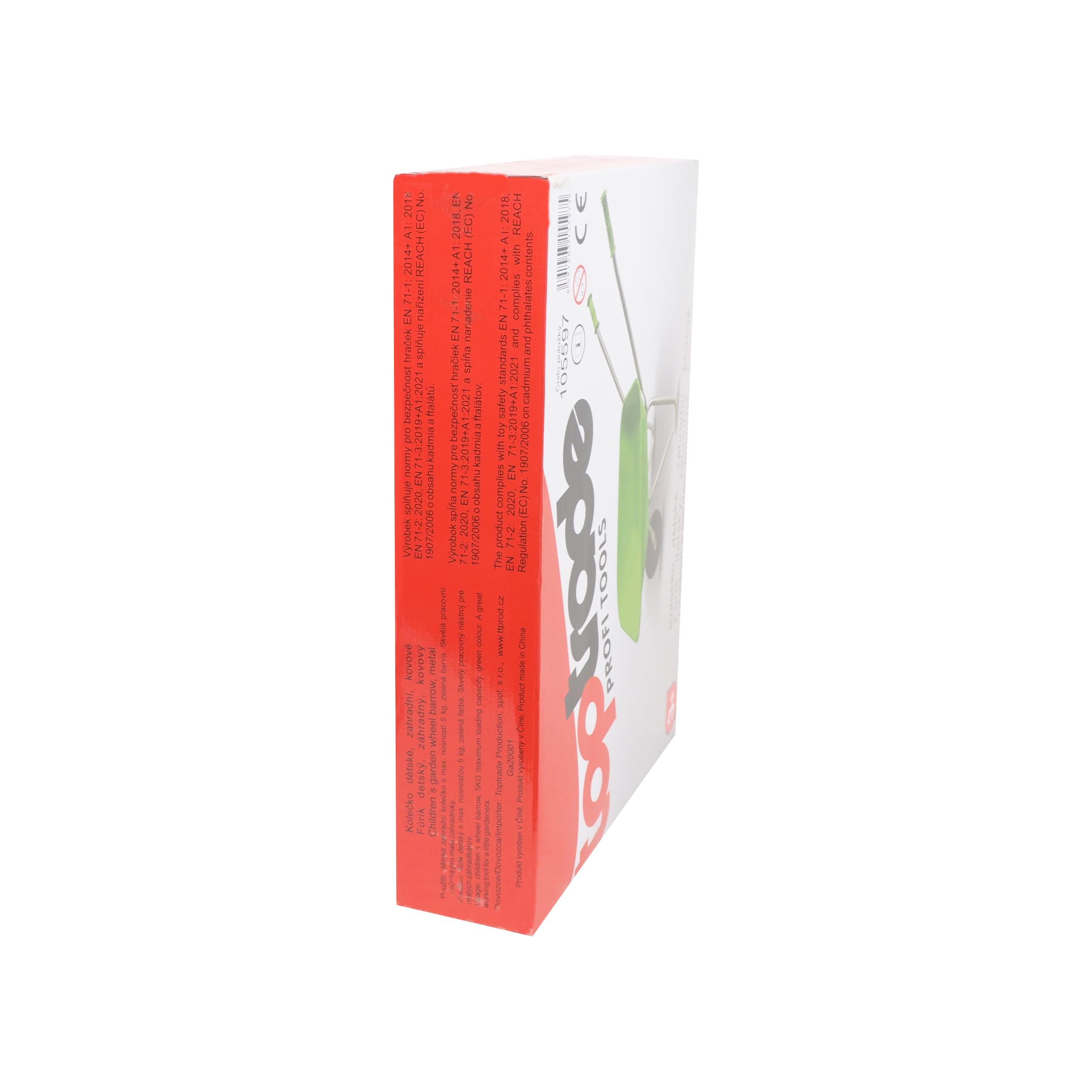 TOPTRADE dětské zahradní kolečko, kovové, zelené, nosnost 5 kg - náhled 4