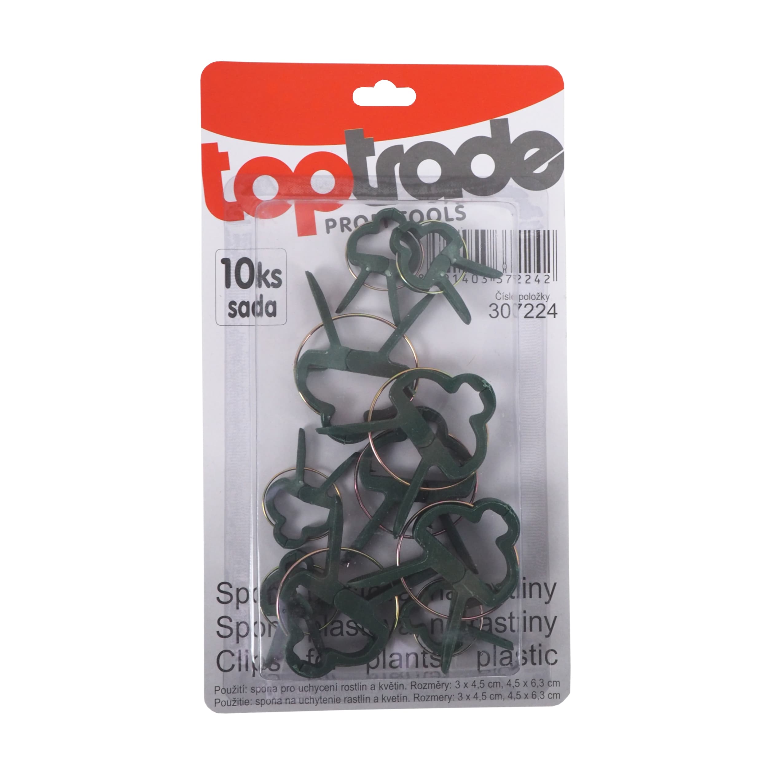 TOPTRADE spony na rostliny – plastové, sada 10 ks - náhled 2