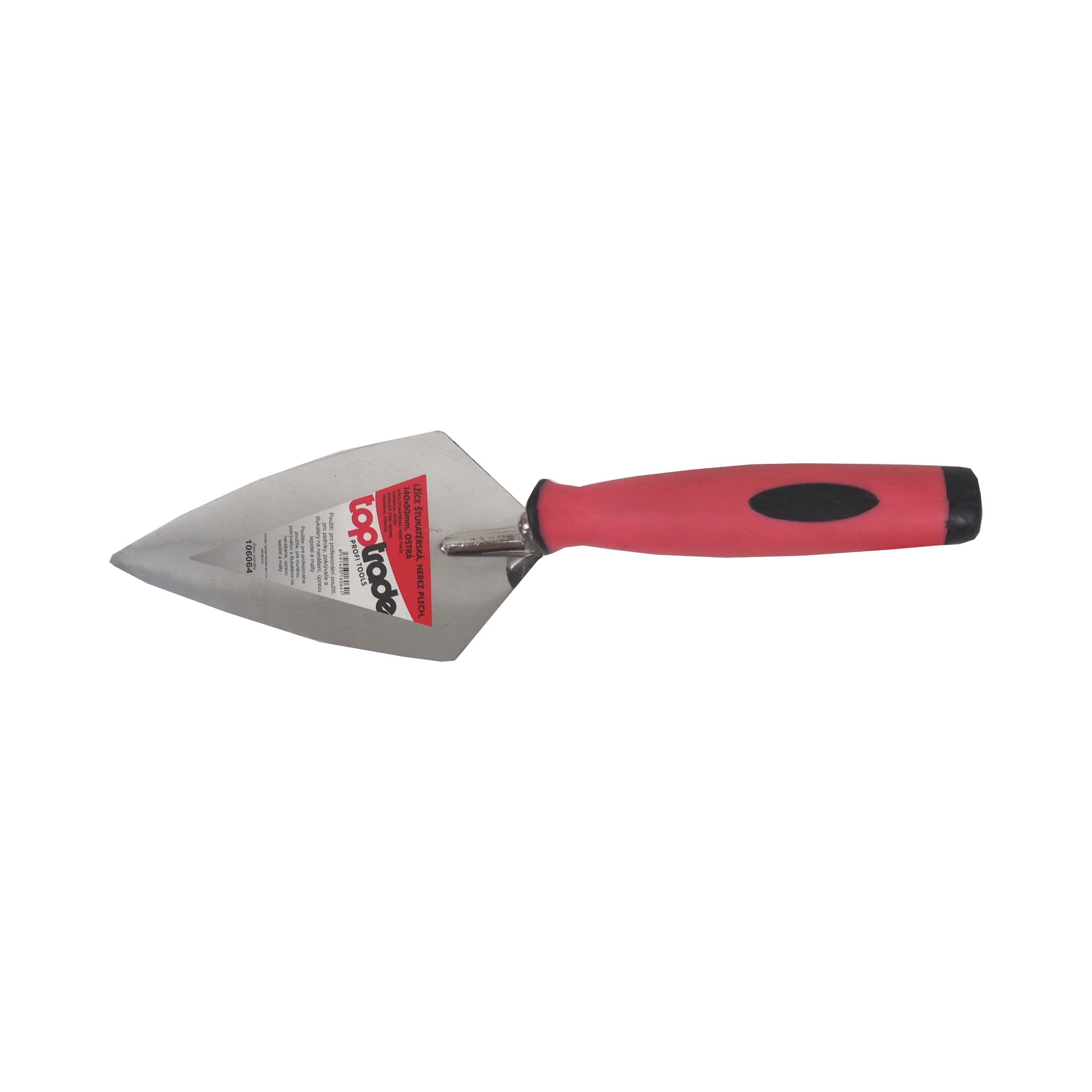 TOPTRADE štukatérská lžíce nerezová, ostrá 140 × 50 mm - náhled 2