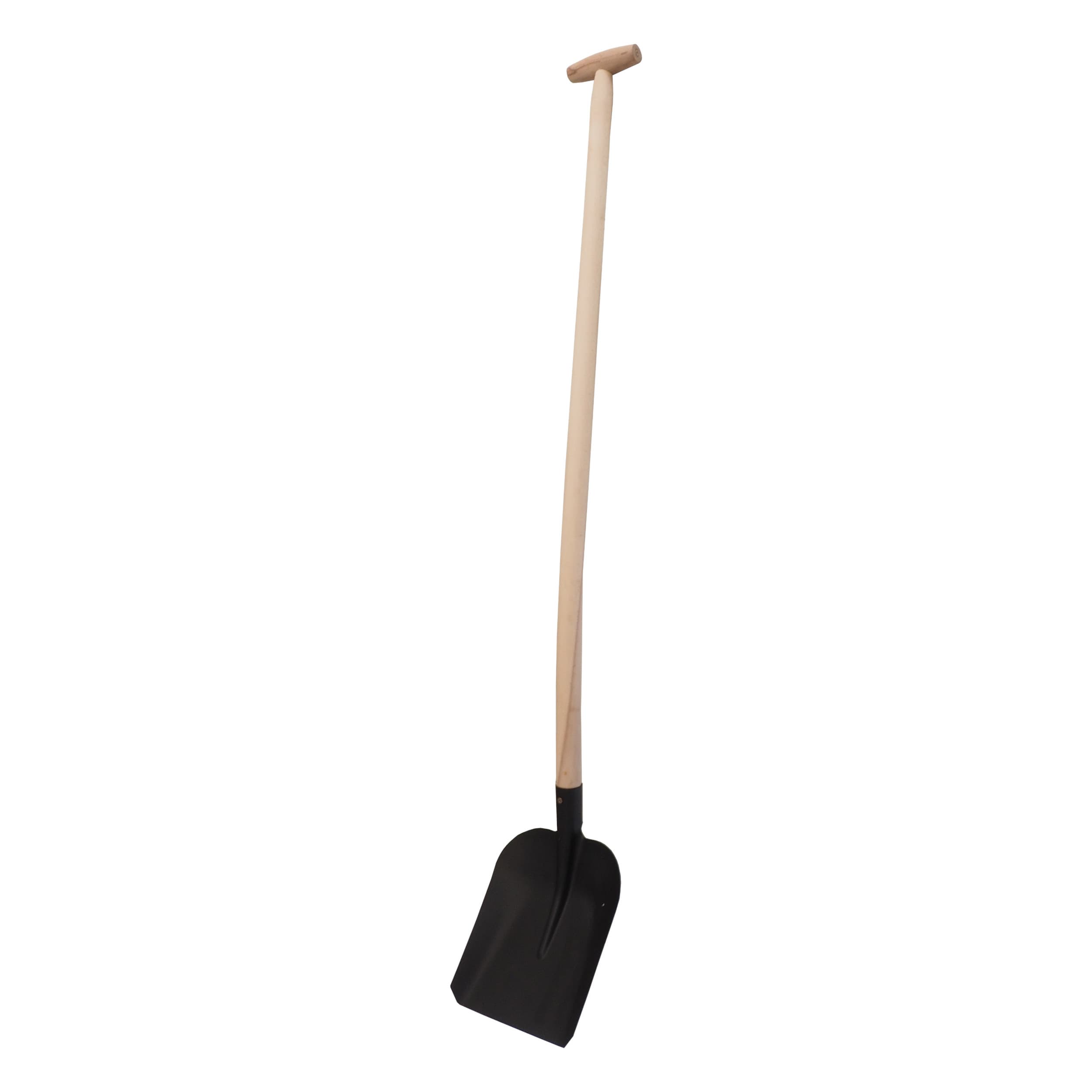 TOPTRADE lopata ocelová, černý lak, rovná násada T, 148 cm