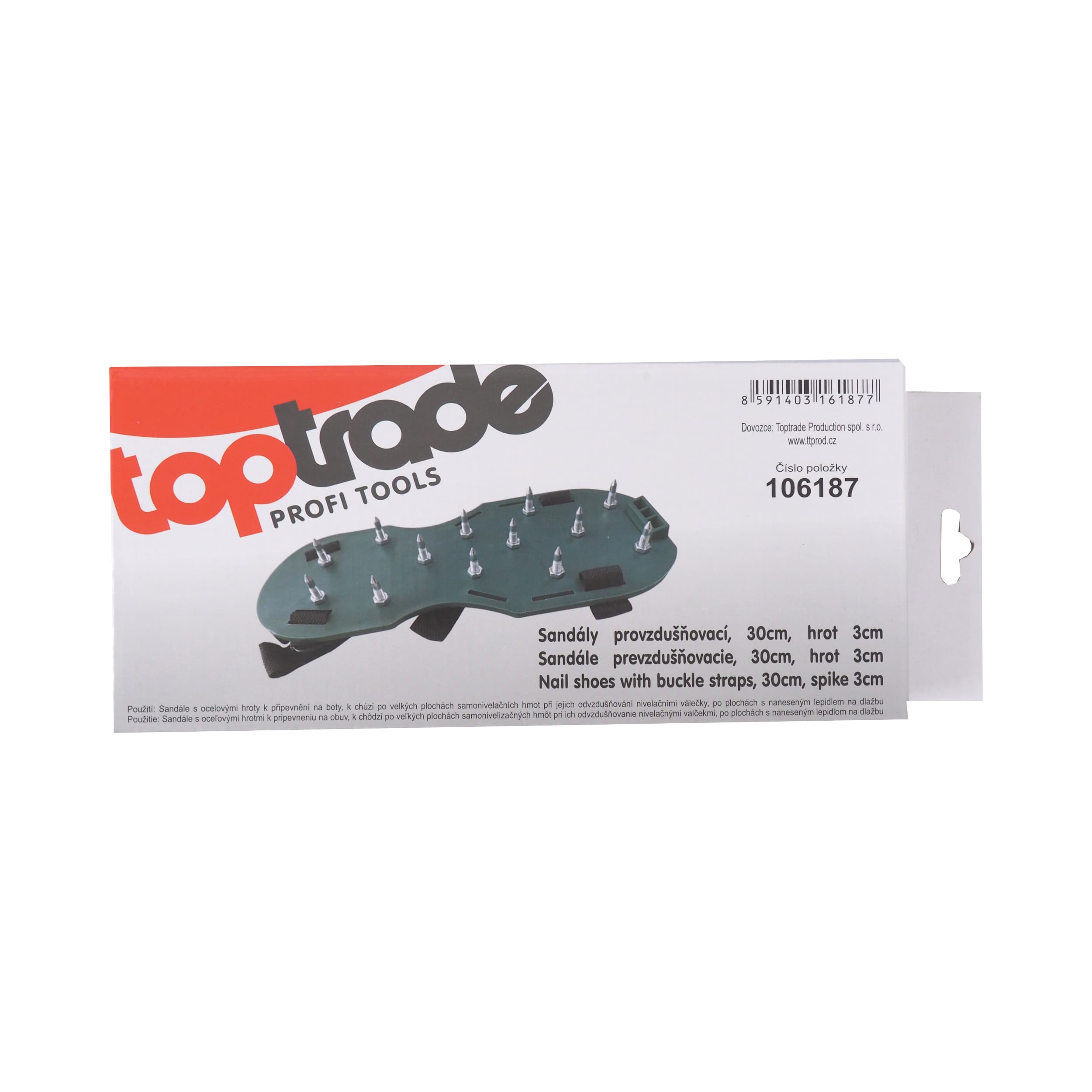 TOPTRADE podešve s ocelovými hroty, 30 cm, hrot 3 cm - náhled 2
