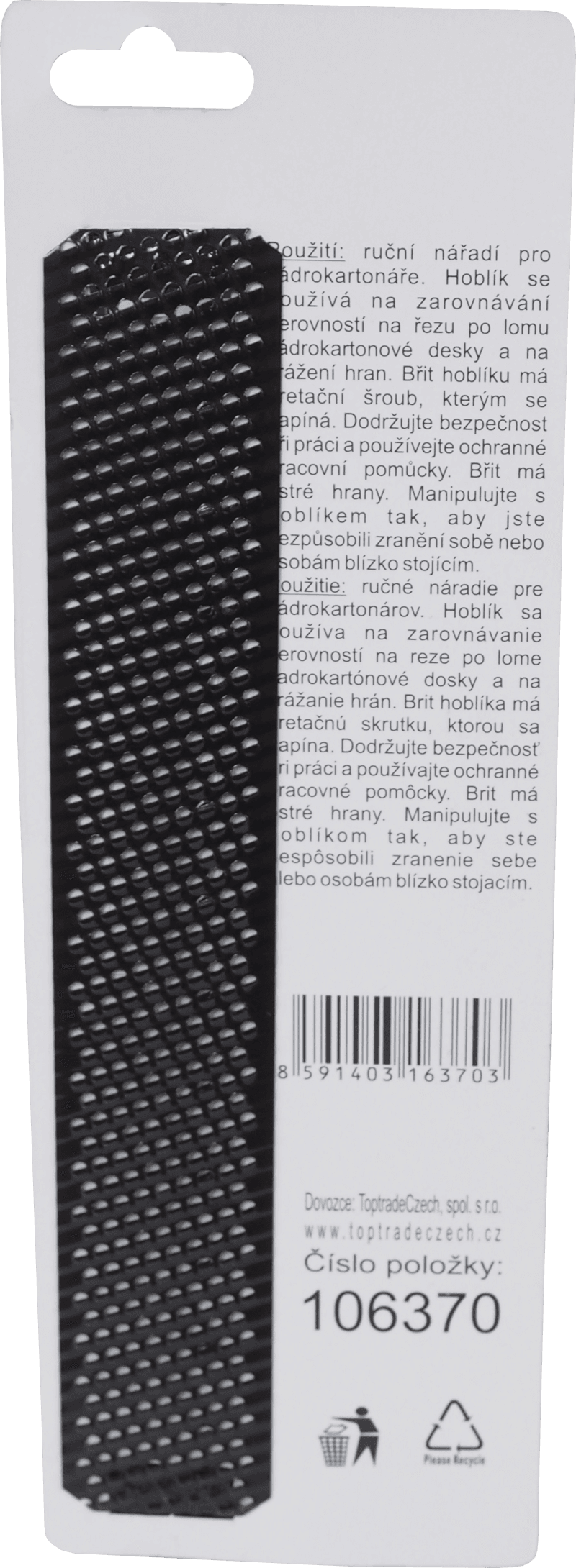 TOPTRADE hoblík na sádrokarton, plastový, 140 mm - náhled 3