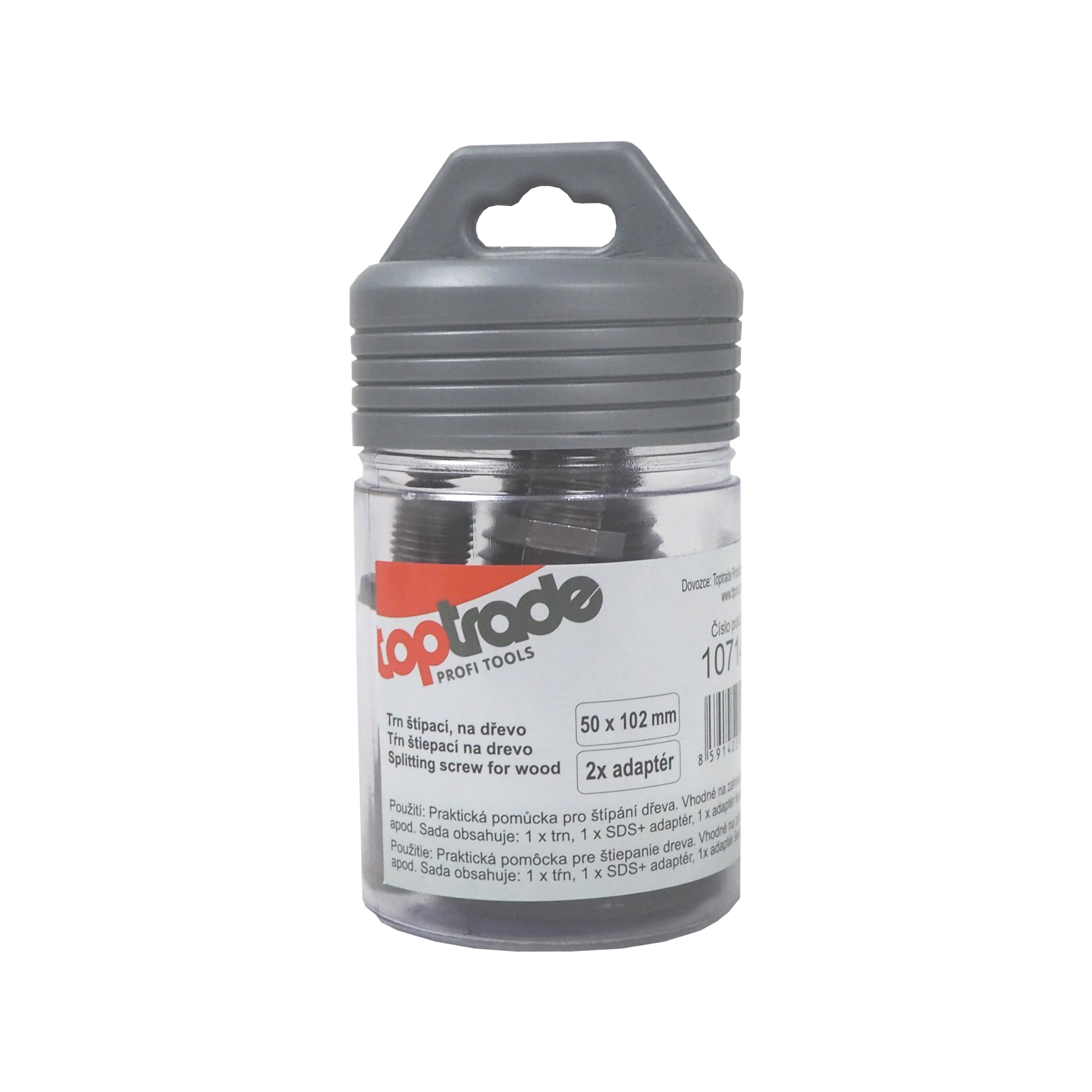 TOPTRADE štípací kužel na dřevo 32×90 mm + 2 adaptéry 65 mm (SDS+ a šestihran) - náhled 2