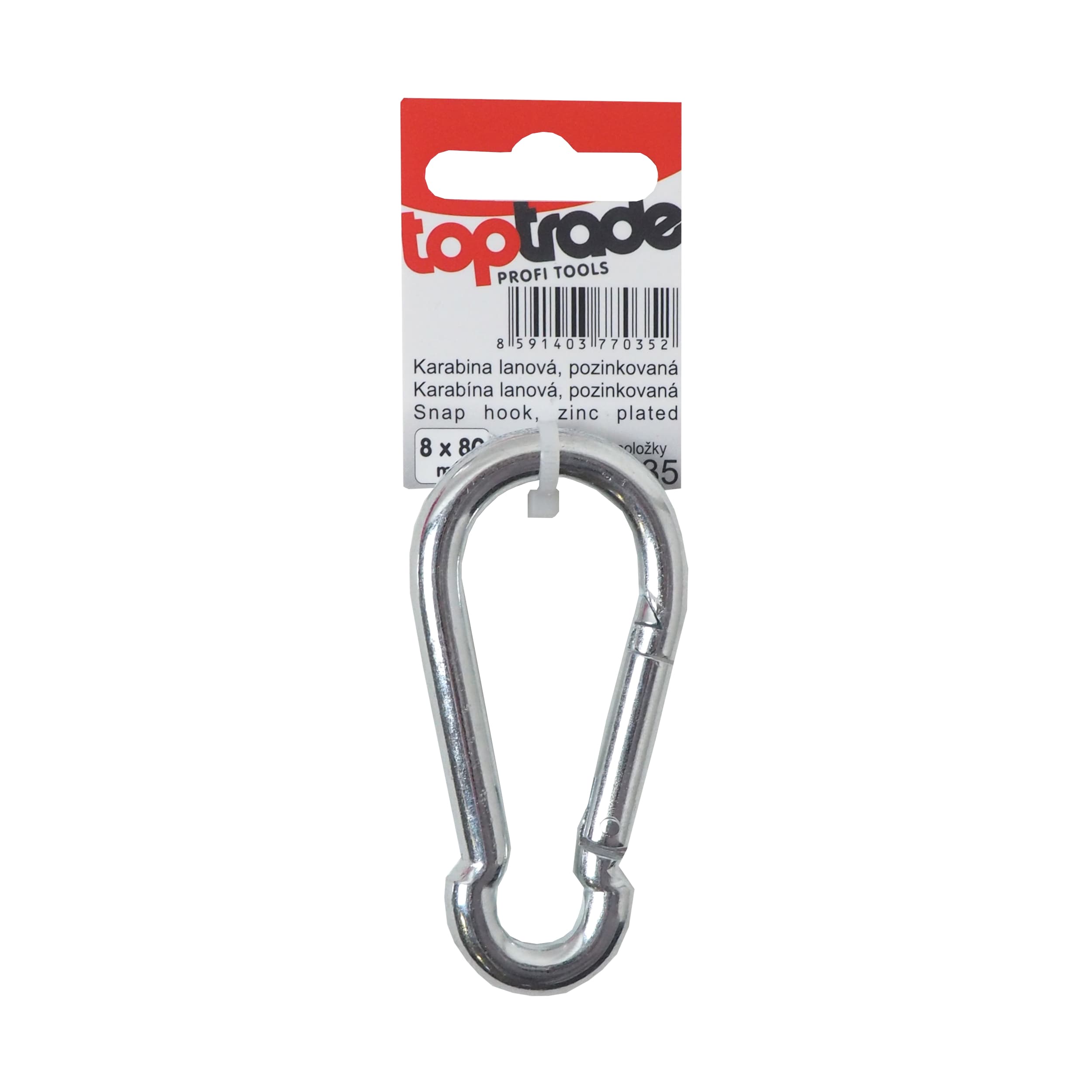 TOPTRADE lanová karabina 8×80 mm, pozinkovaná - náhled 4