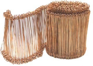 TOPTRADE drátky s očky, ocelové, poměděné – 1 000 ks, Ø 1,25 × 200 mm