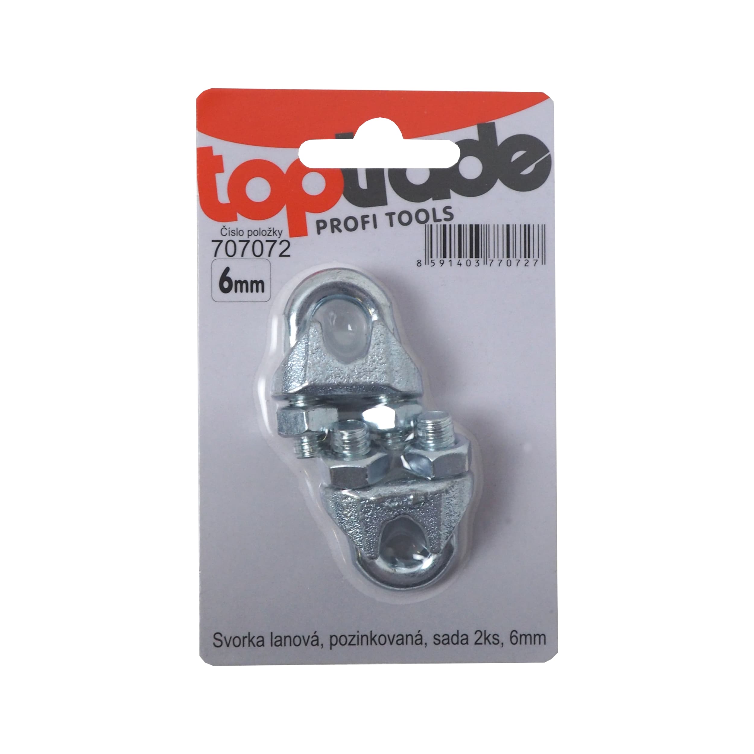 TOPTRADE svorka lanová 6 mm, pozinkovaná – 2 ks - náhled 3