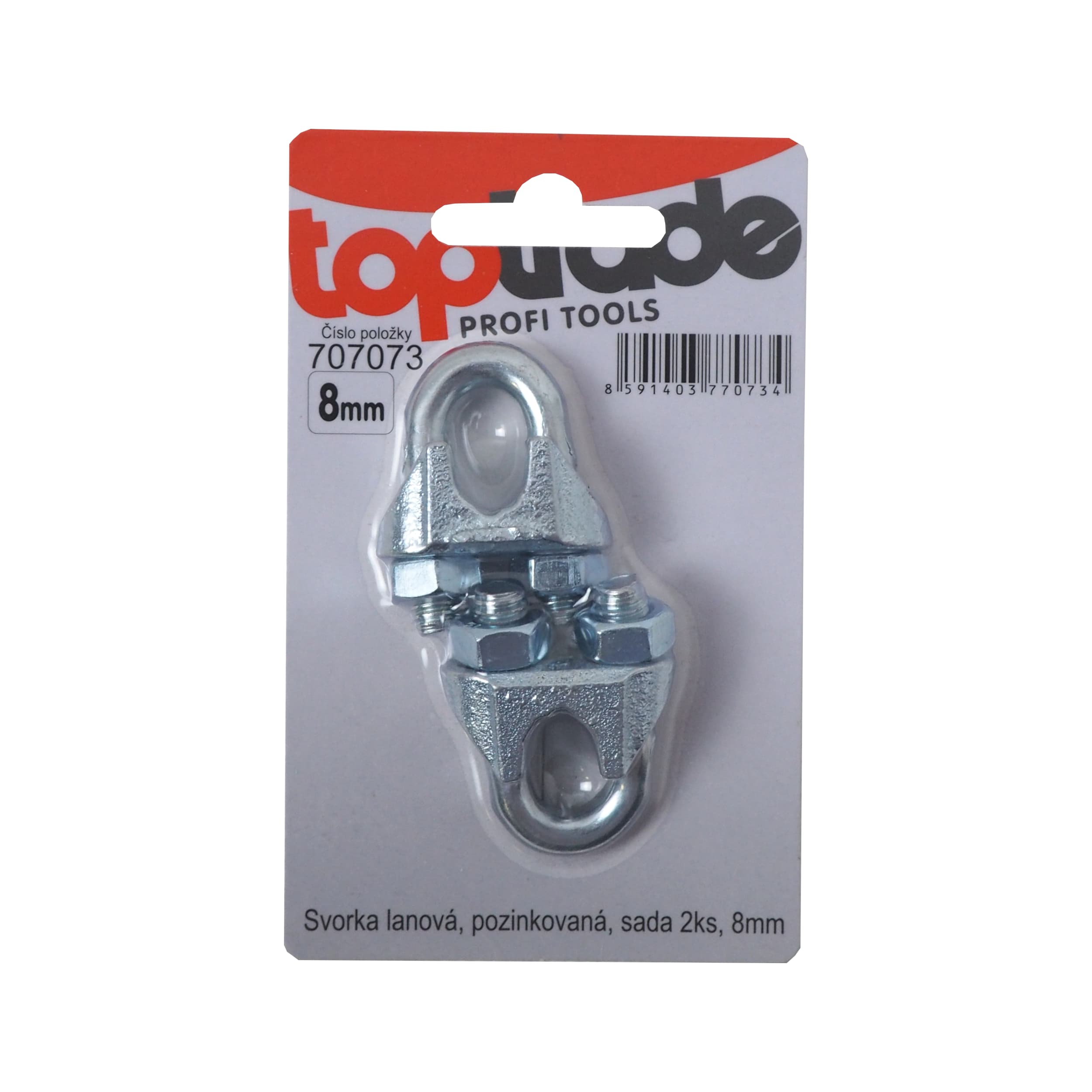 TOPTRADE svorka lanová 8 mm, pozink, 2 ks - náhled 5