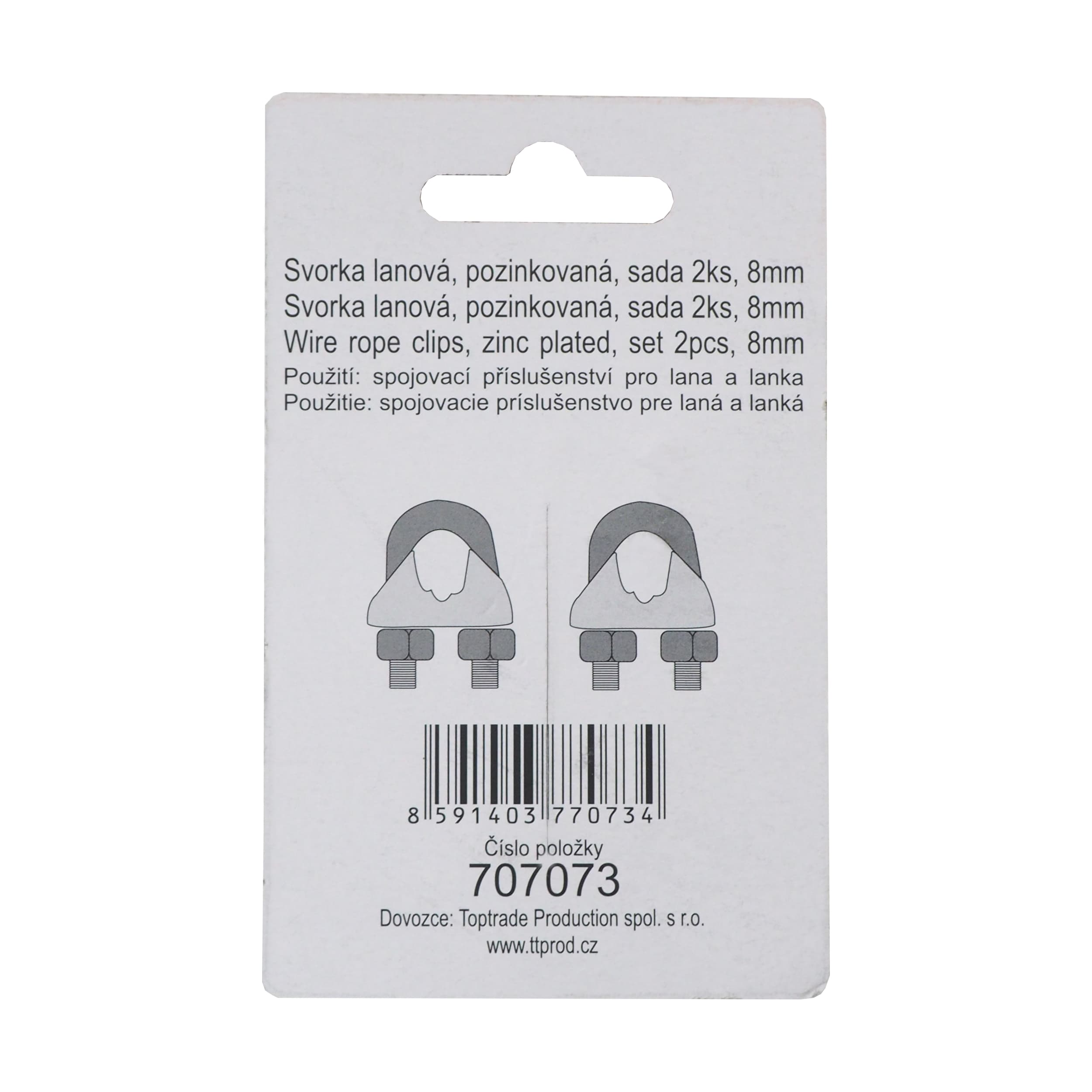 TOPTRADE svorka lanová 8 mm, pozink, 2 ks - náhled 3