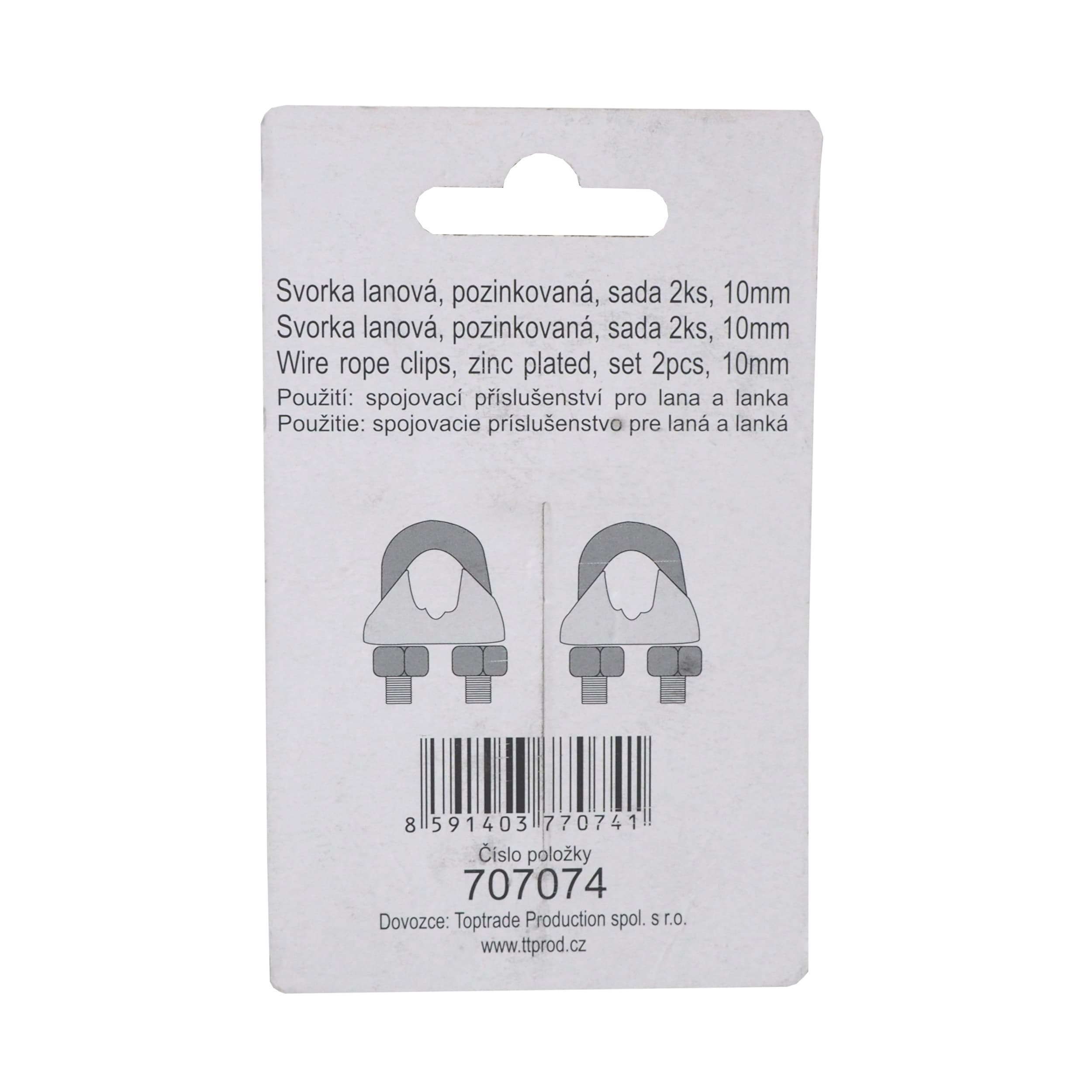 TOPTRADE svorka lanová 10 mm, pozinkovaná, 2 ks - náhled 2