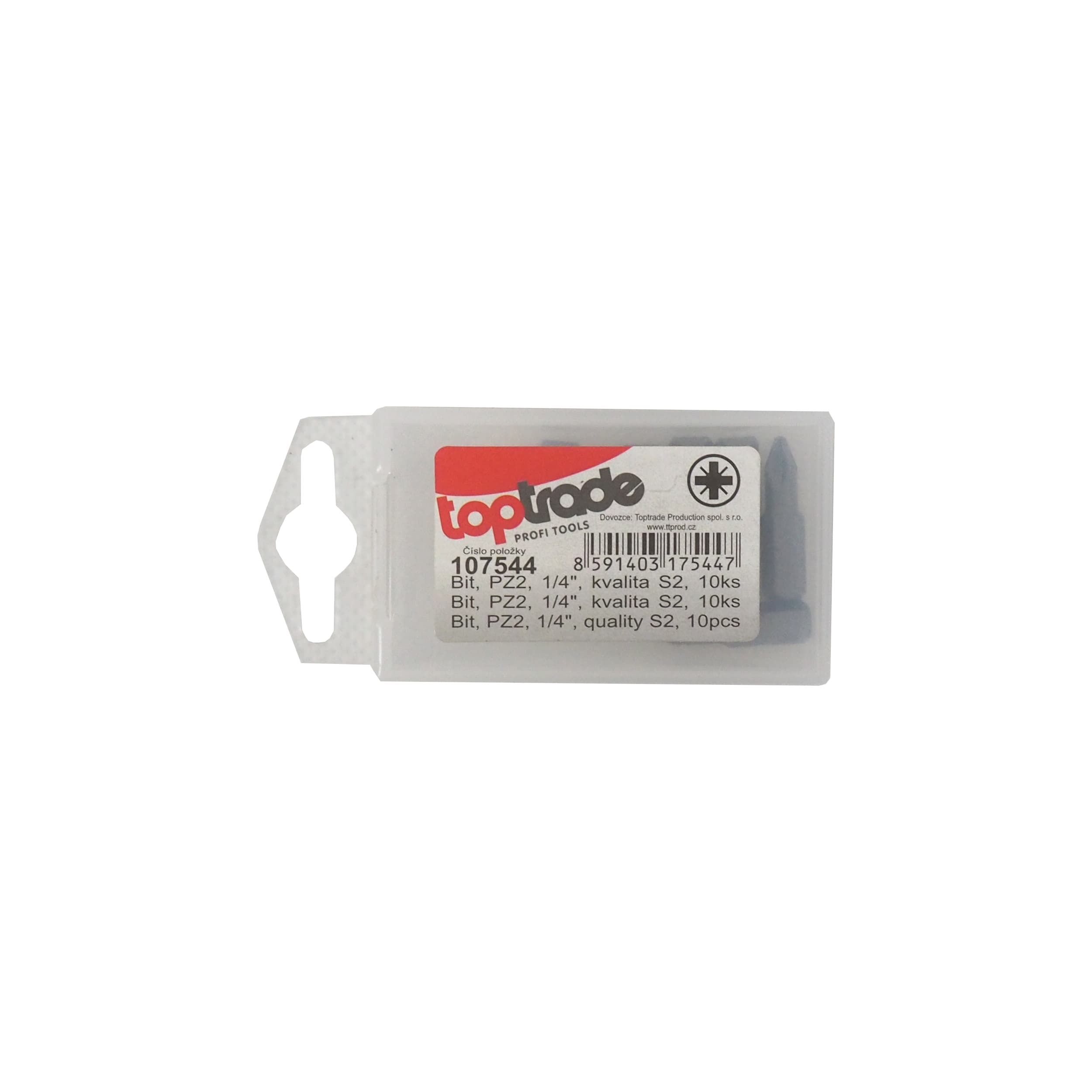 TOPTRADE bit PZ2, sada 10 ks, 25 mm - náhled 5