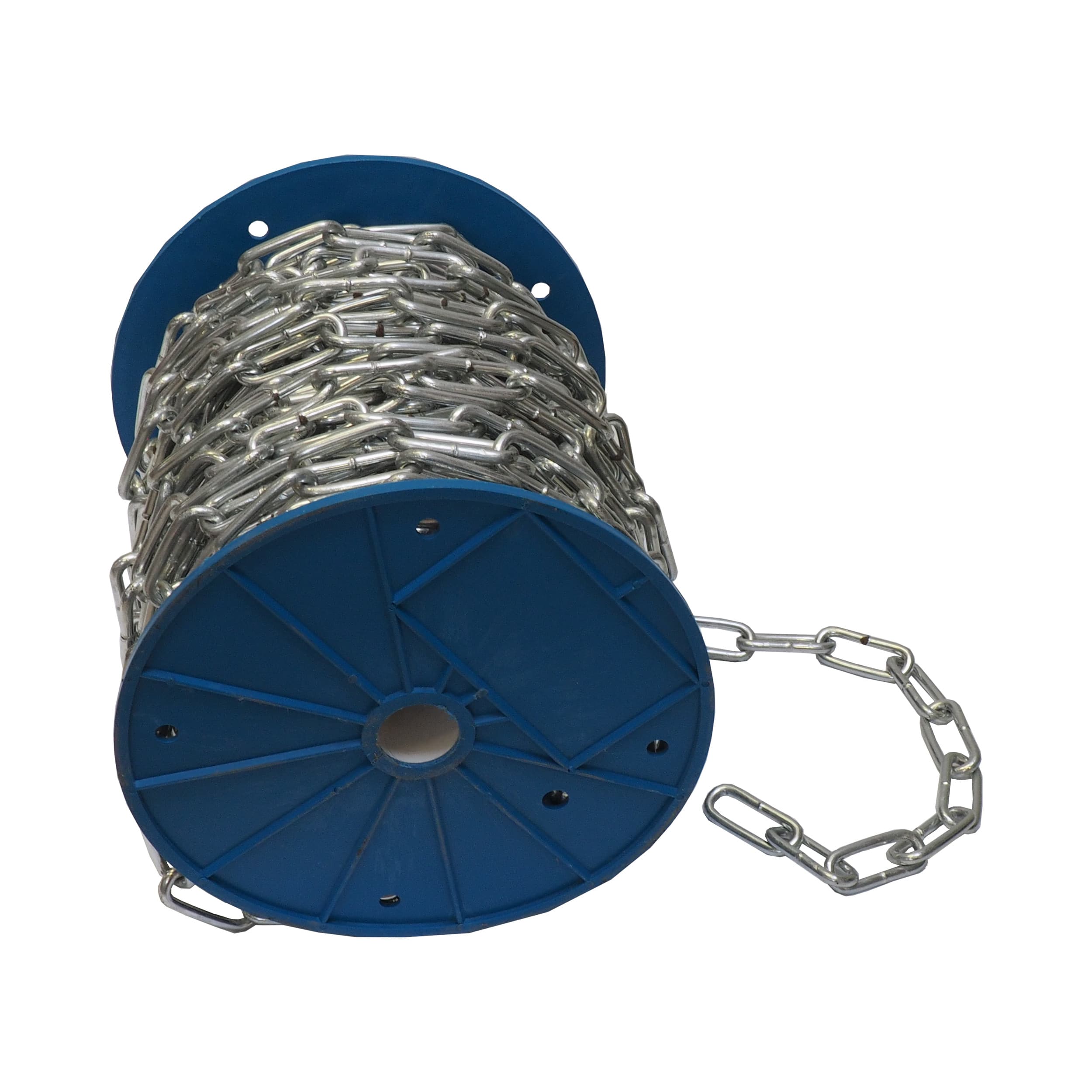 TOPTRADE článkový řetěz Ø 5 mm, dlouhé oko 35×9 mm – cívka 40 m