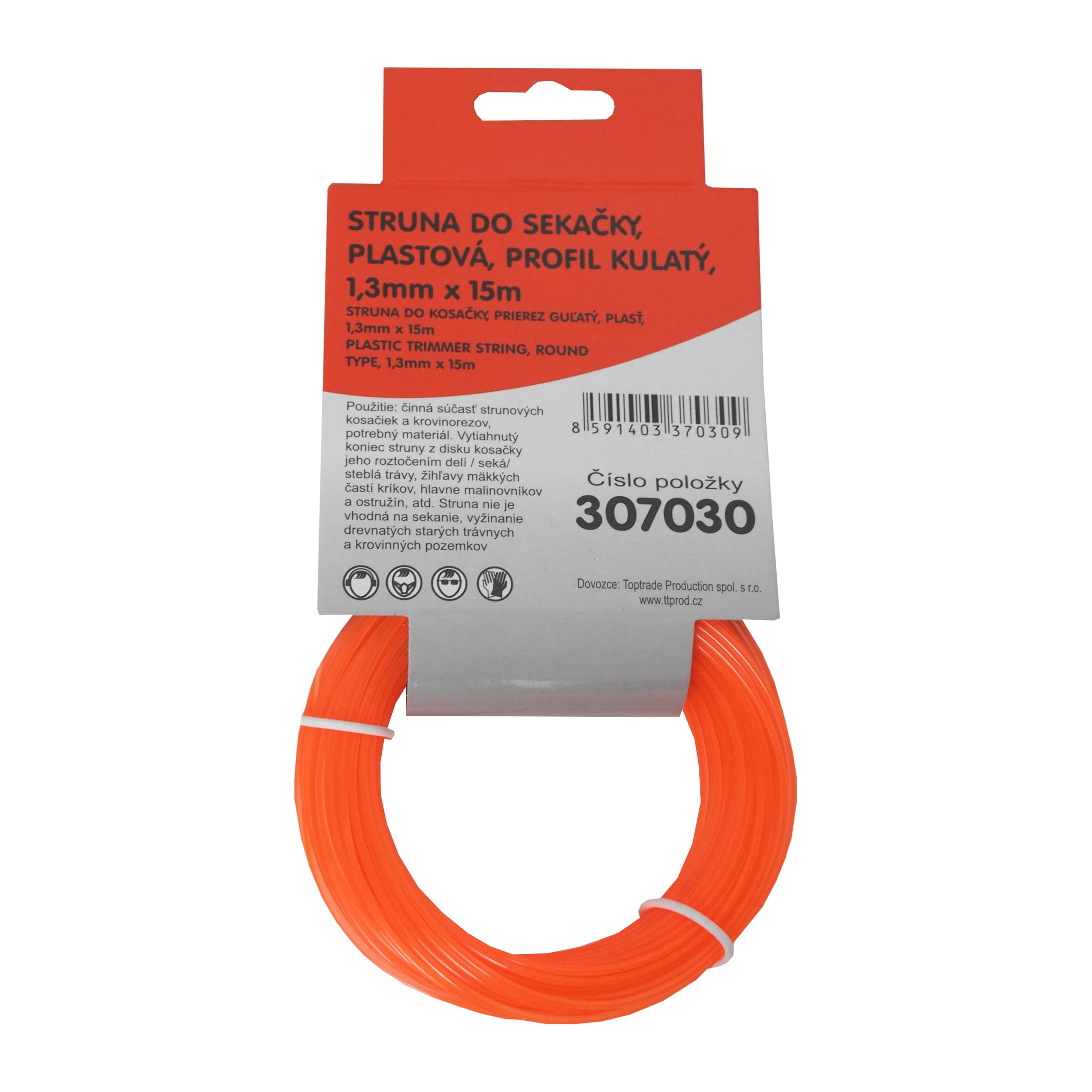 TOPTRADE struna do sekačky 1,3 mm, kulatá, 15 m - náhled 3