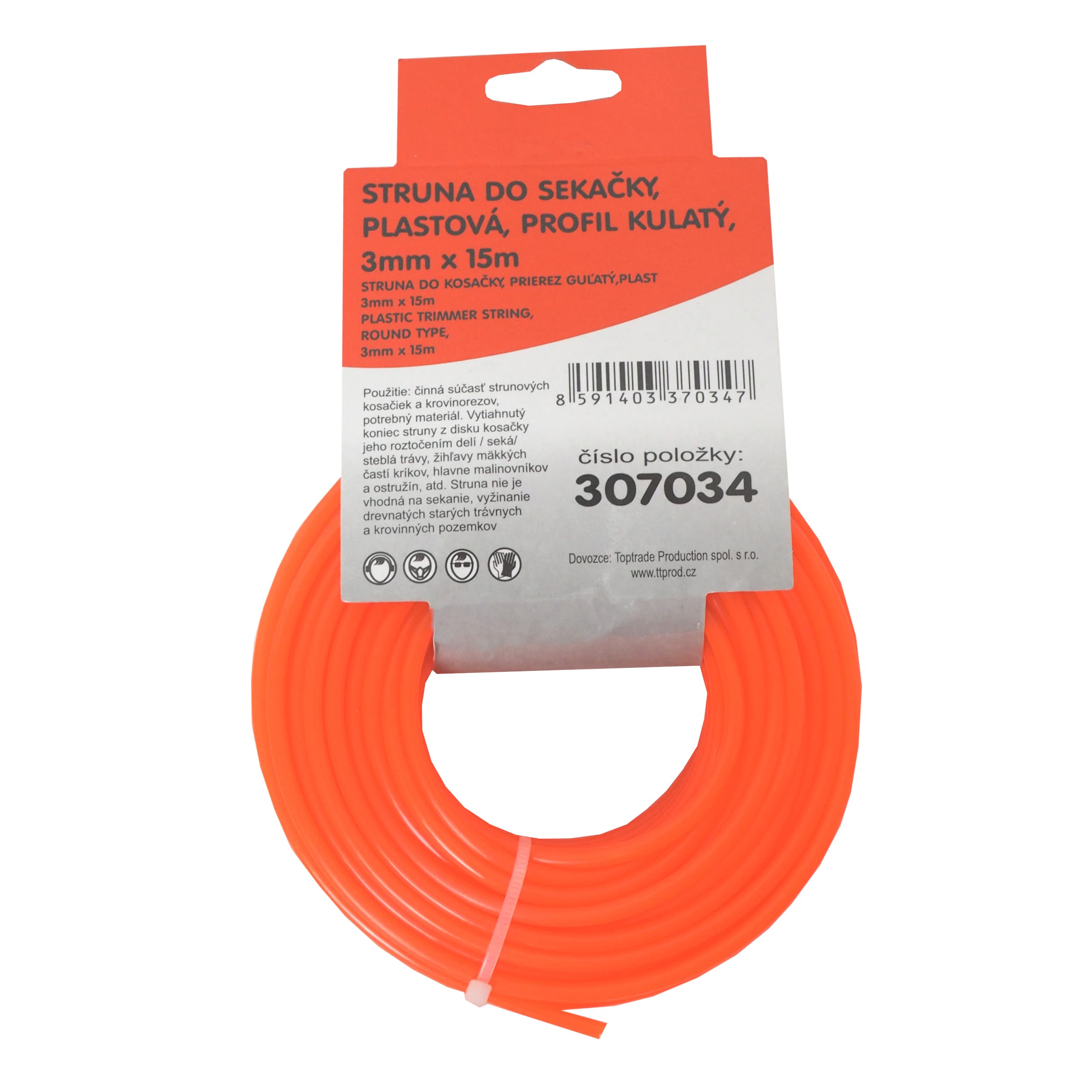 TOPTRADE vyžínací struna 2,4 mm, kulatá – 15 m - náhled 3
