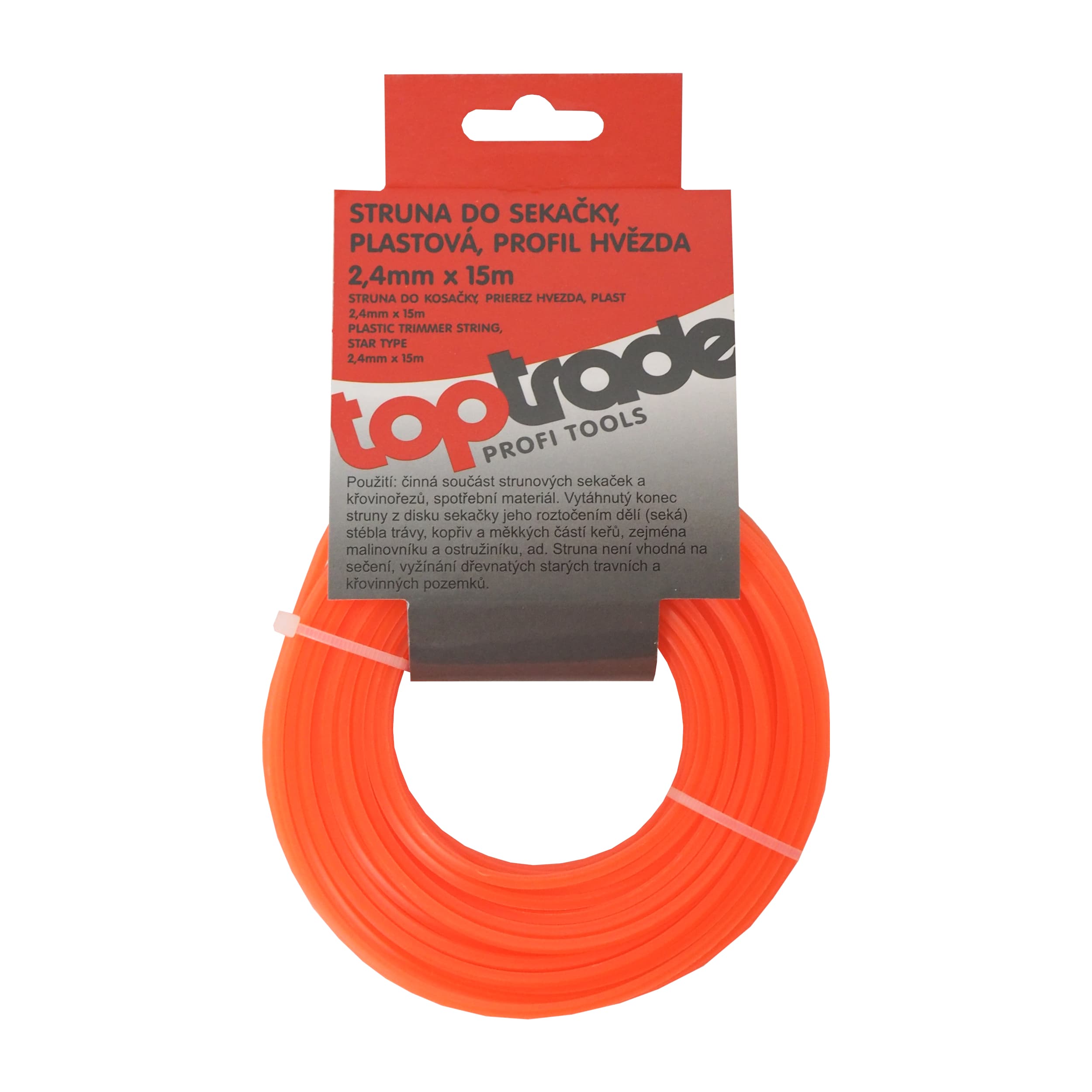 TOPTRADE vyžínací struna 2,4 mm × 15 m – hvězdicový průřez - náhled 4