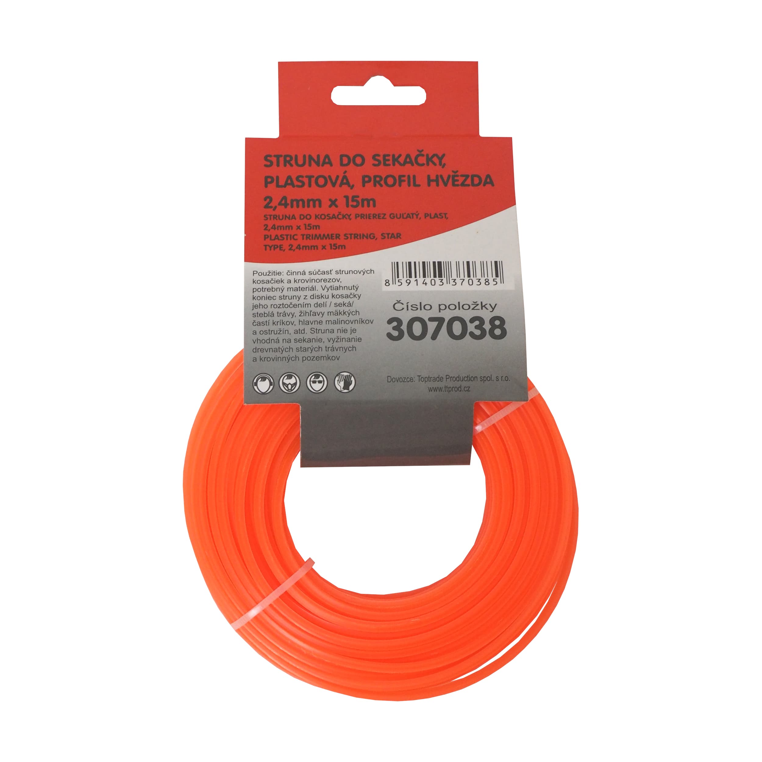 TOPTRADE vyžínací struna 2,4 mm × 15 m – hvězdicový průřez - náhled 5