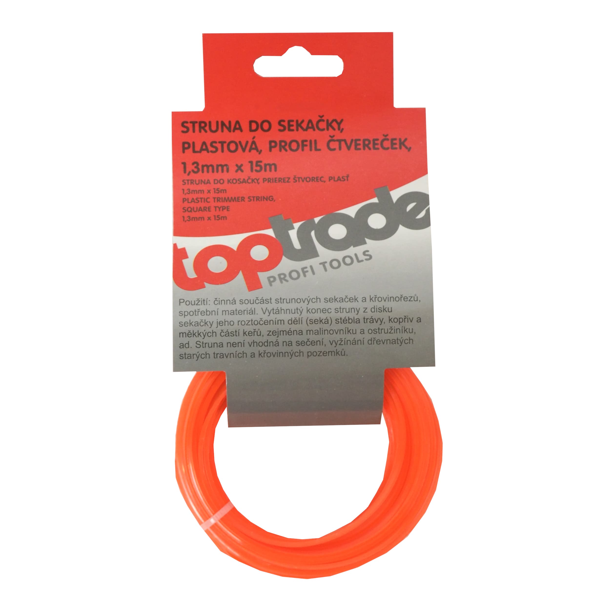 TOPTRADE vyžínací struna 1,3 mm × 15 m – čtvercový průřez - náhled 3