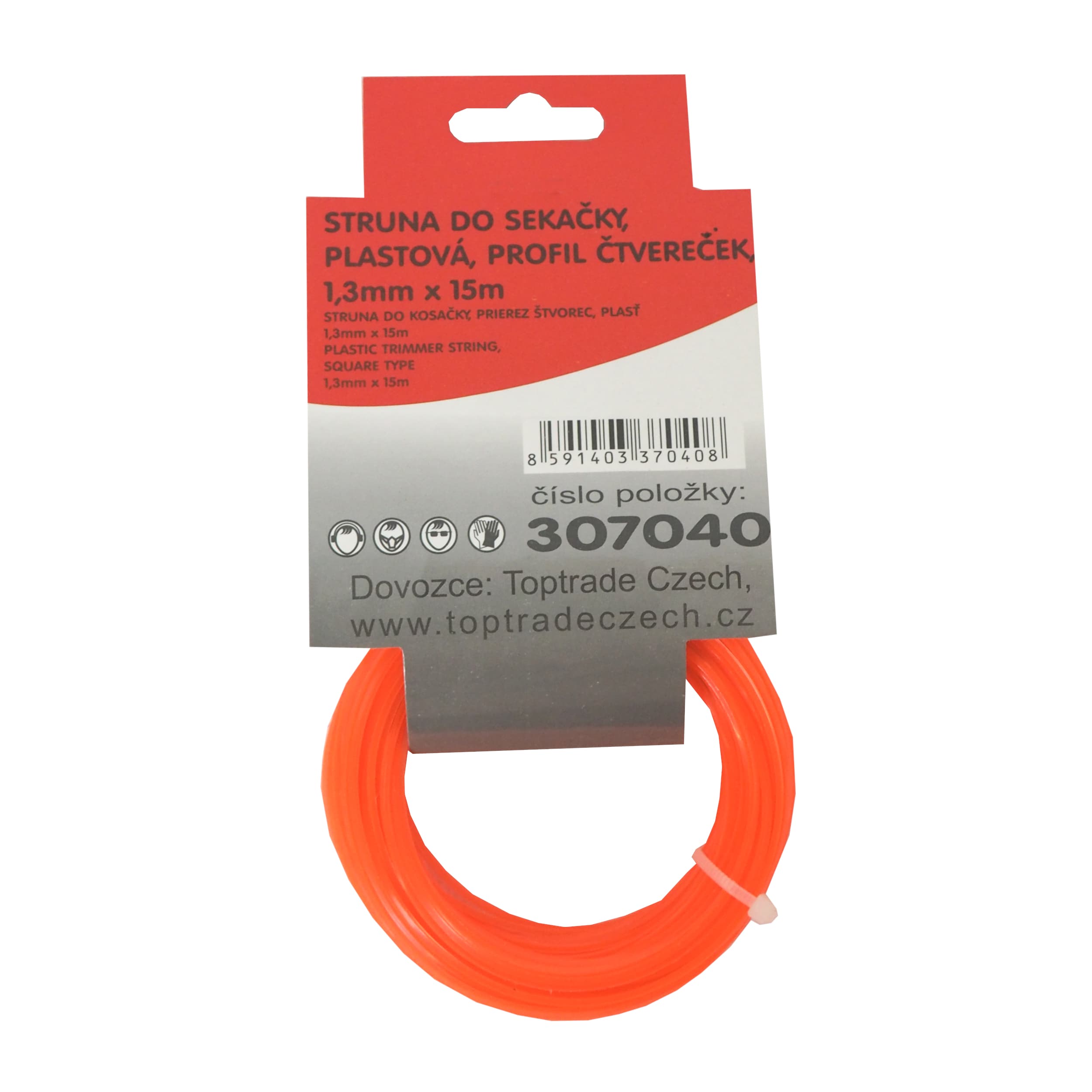 TOPTRADE vyžínací struna 1,3 mm × 15 m – čtvercový průřez - náhled 4