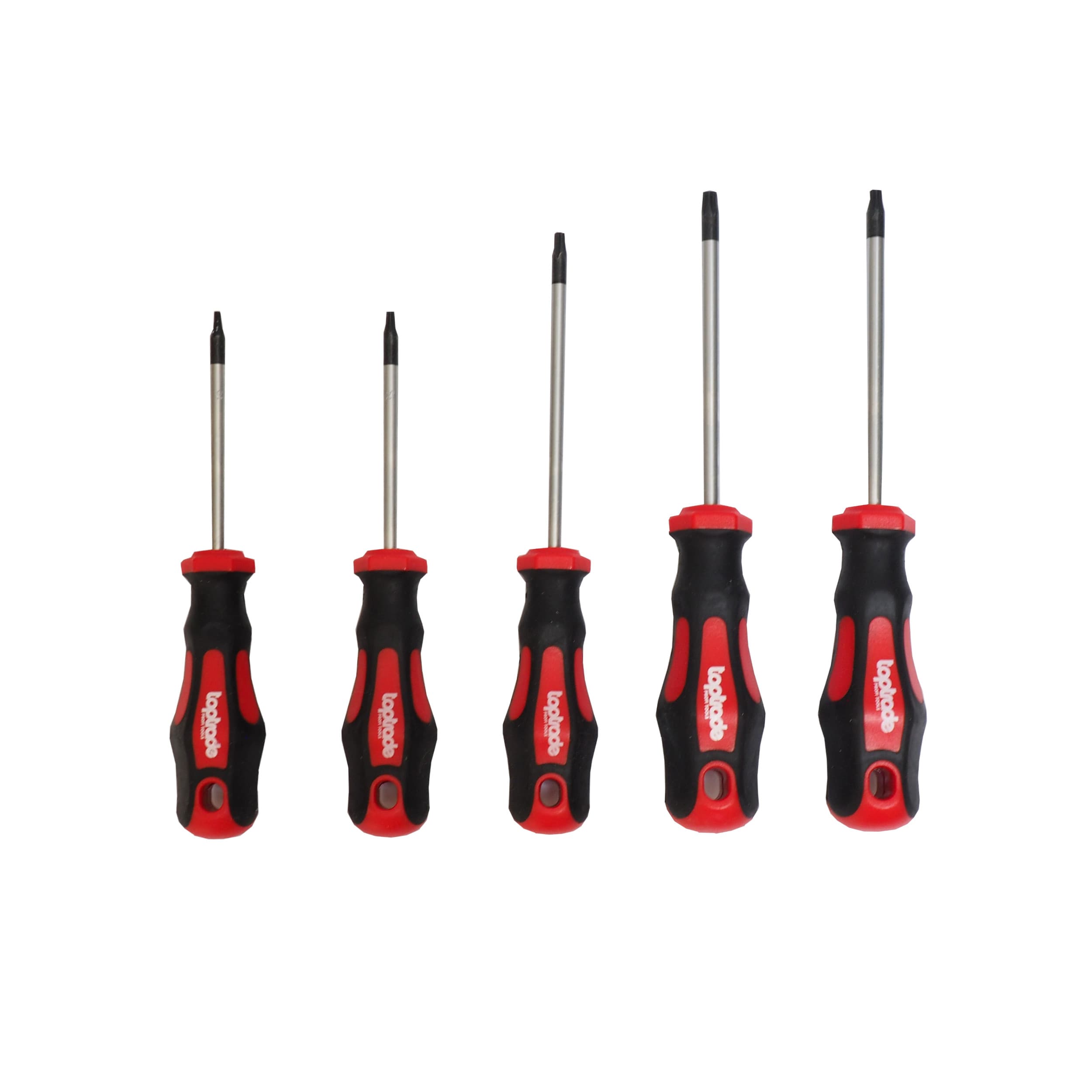 TOPTRADE sada Torx šroubováků, magnetické, S2, 5 ks (T10–T30)