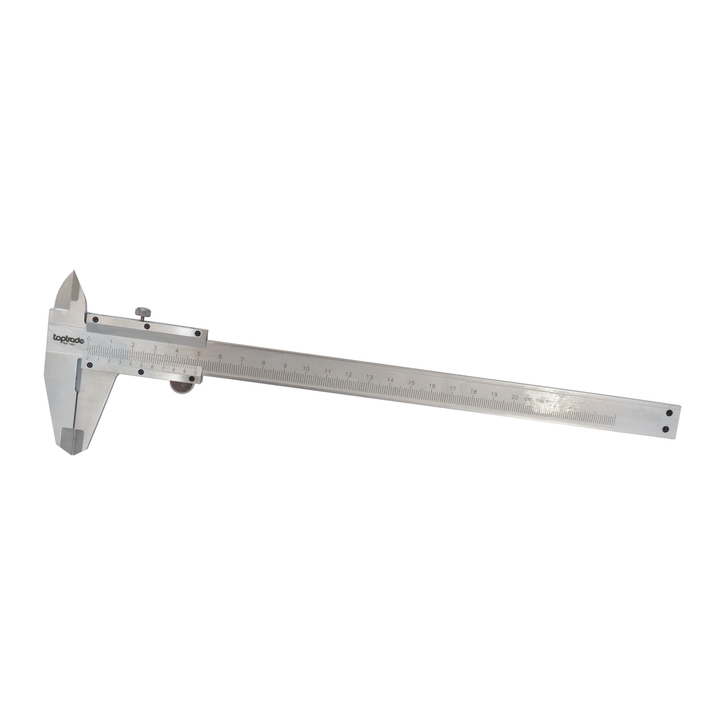 TOPTRADE posuvné měřidlo 150 mm, ocel, aretace, nonius 0,02 mm