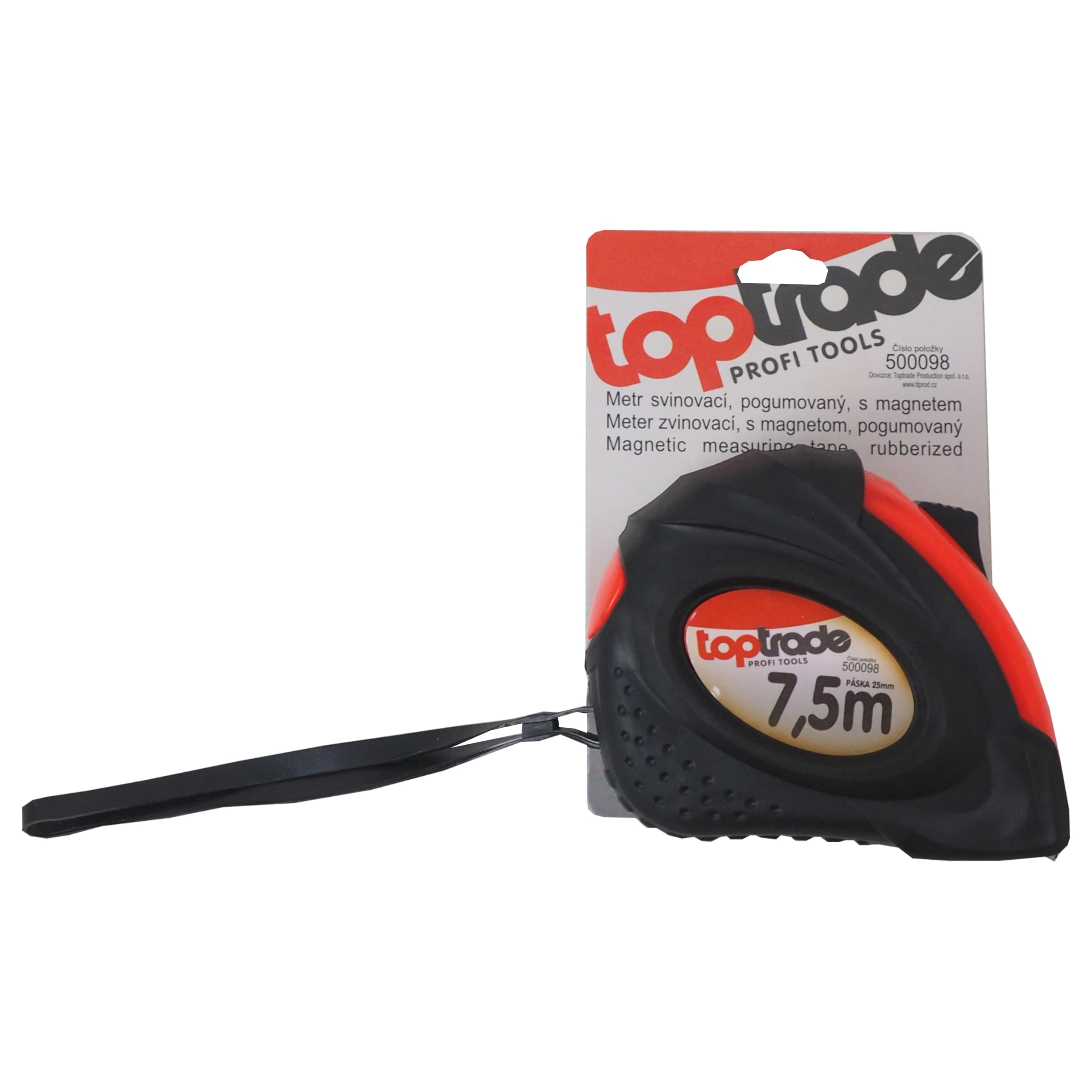 TOPTRADE metr svinovací 7,5 m × 25 mm, pogumovaný, s magnetem - náhled 4