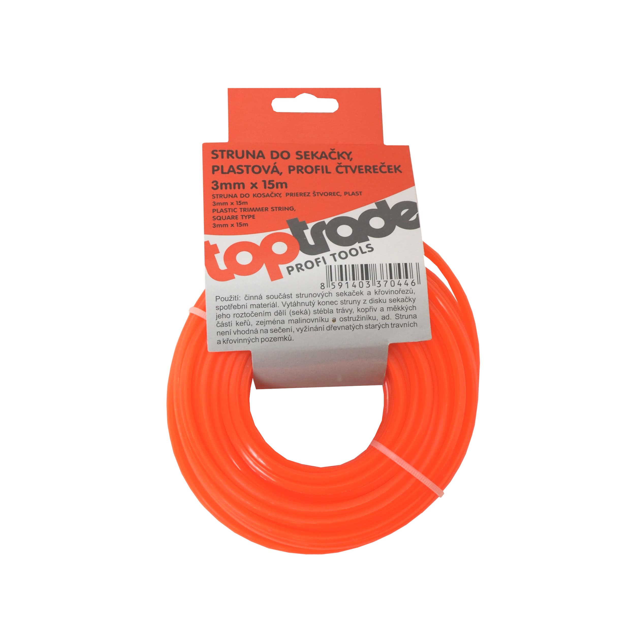 TOPTRADE vyžínací struna 3,0 mm × 15 m – čtvercový průřez - náhled 2