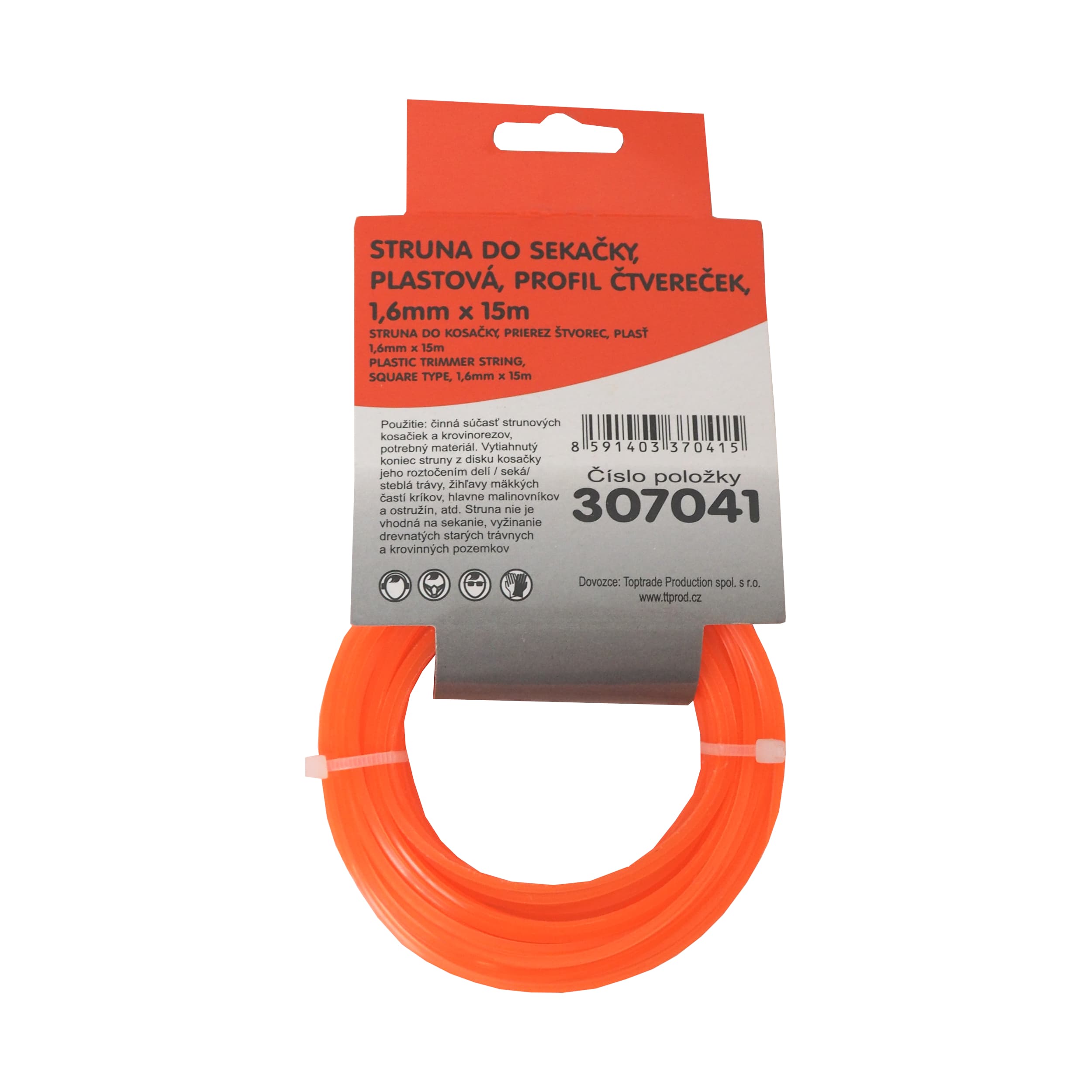 TOPTRADE vyžínací struna 1,6 mm × 15 m – čtvercový průřez - náhled 3