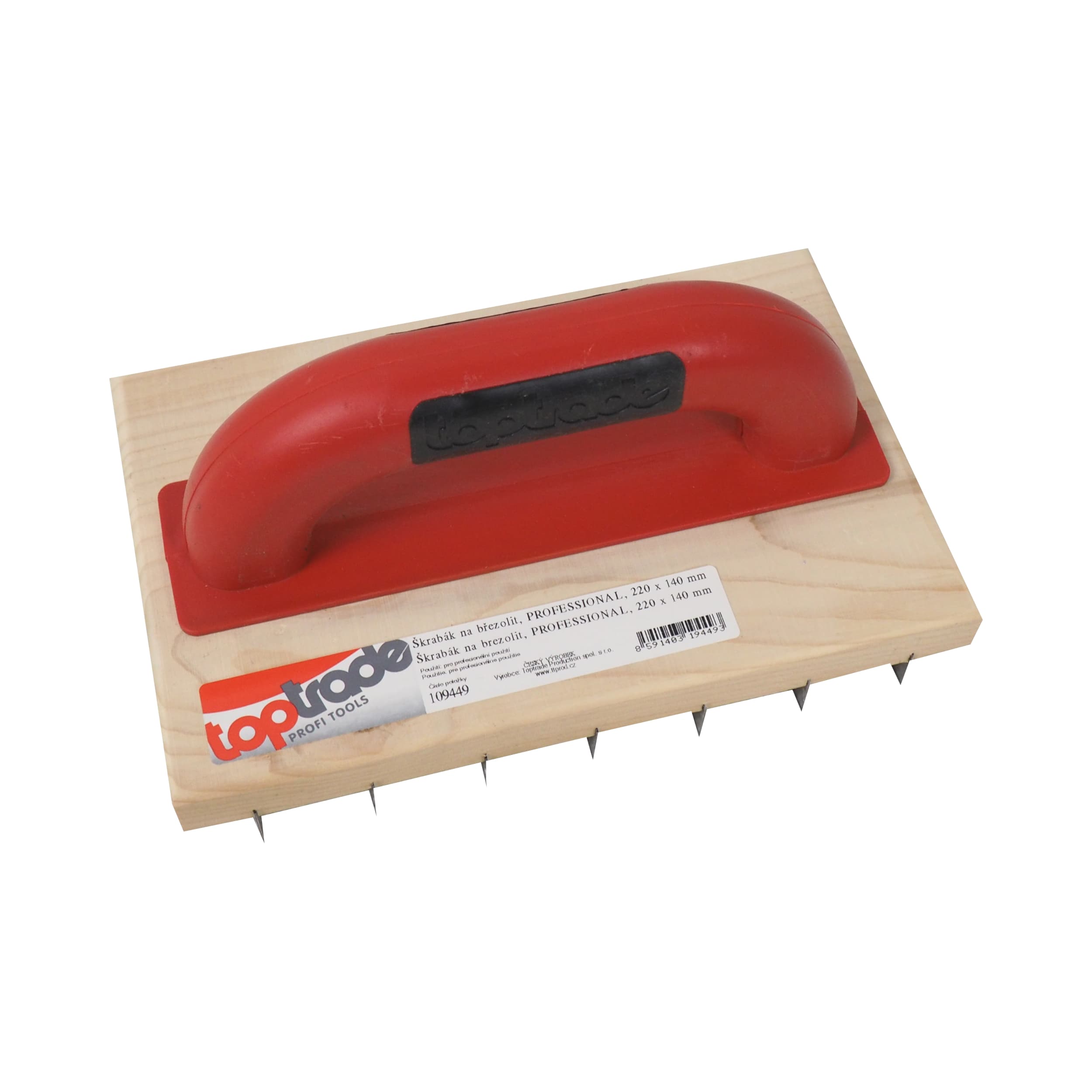 TOPTRADE škrabák na břizolit PROFESSIONAL 220 × 140 mm - náhled 2