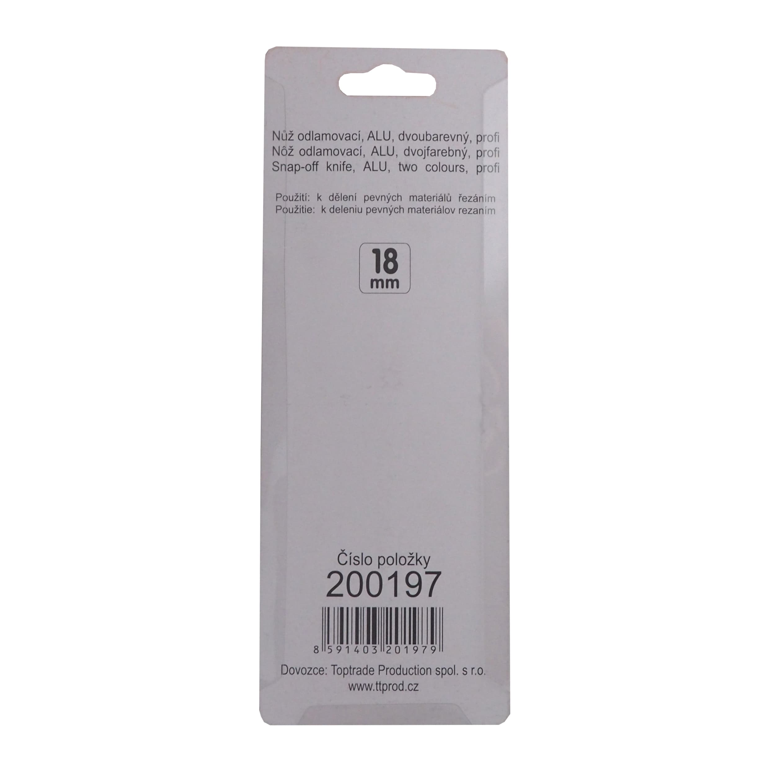 TOPTRADE odlamovací nůž ALU 18 mm – profi, dvoubarevný - náhled 3