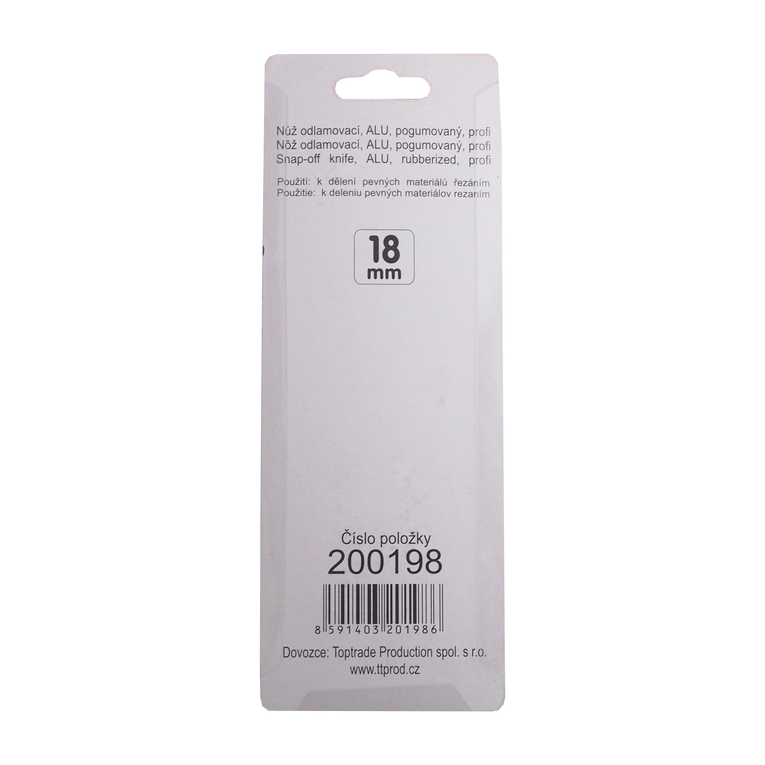 TOPTRADE nůž odlamovací 18 mm, ALU, pogumovaný – profi - náhled 2