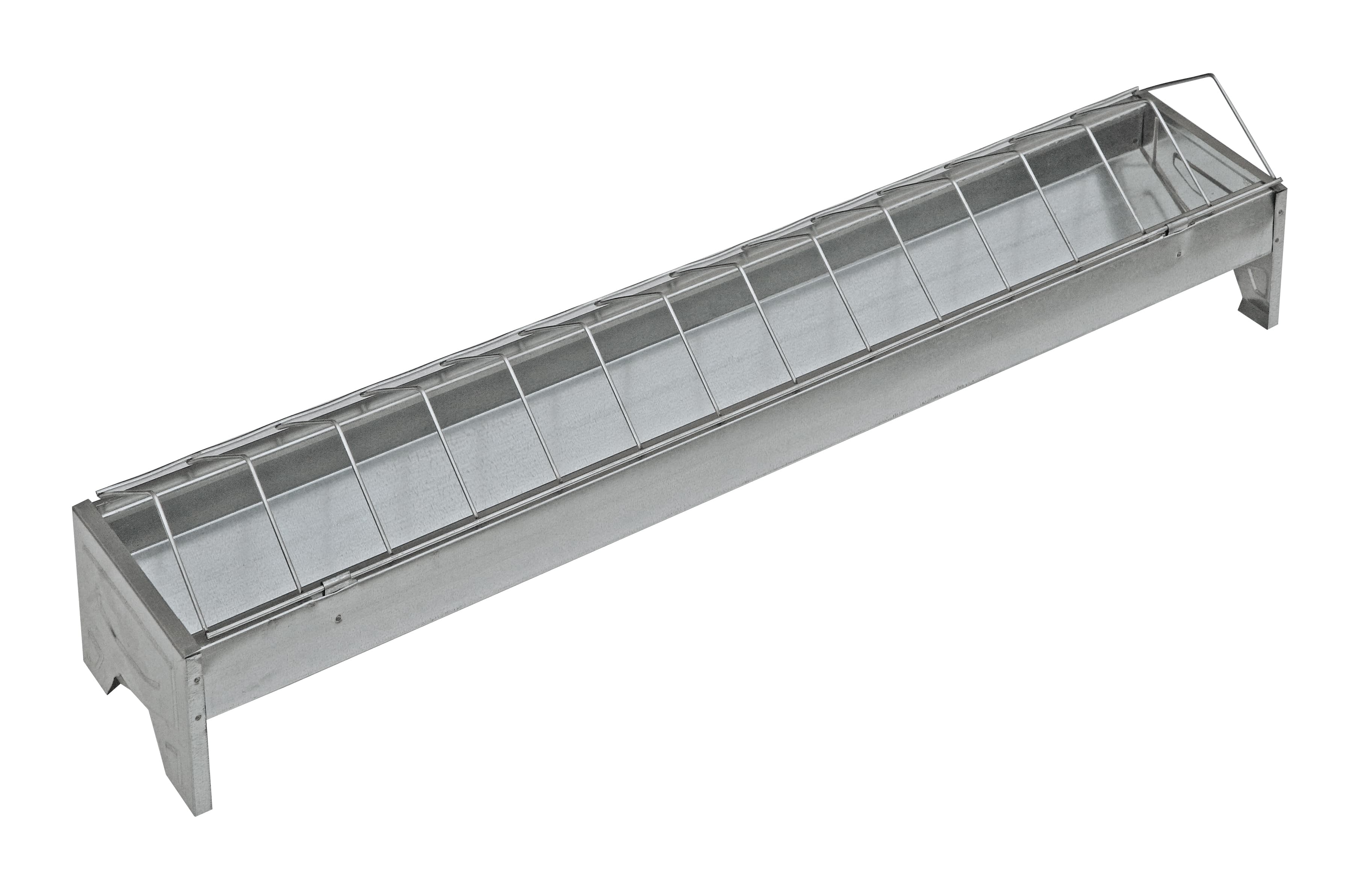 TOPTRADE žlabové krmítko pro drůbež, pozink, sklopná mřížka, 750 mm