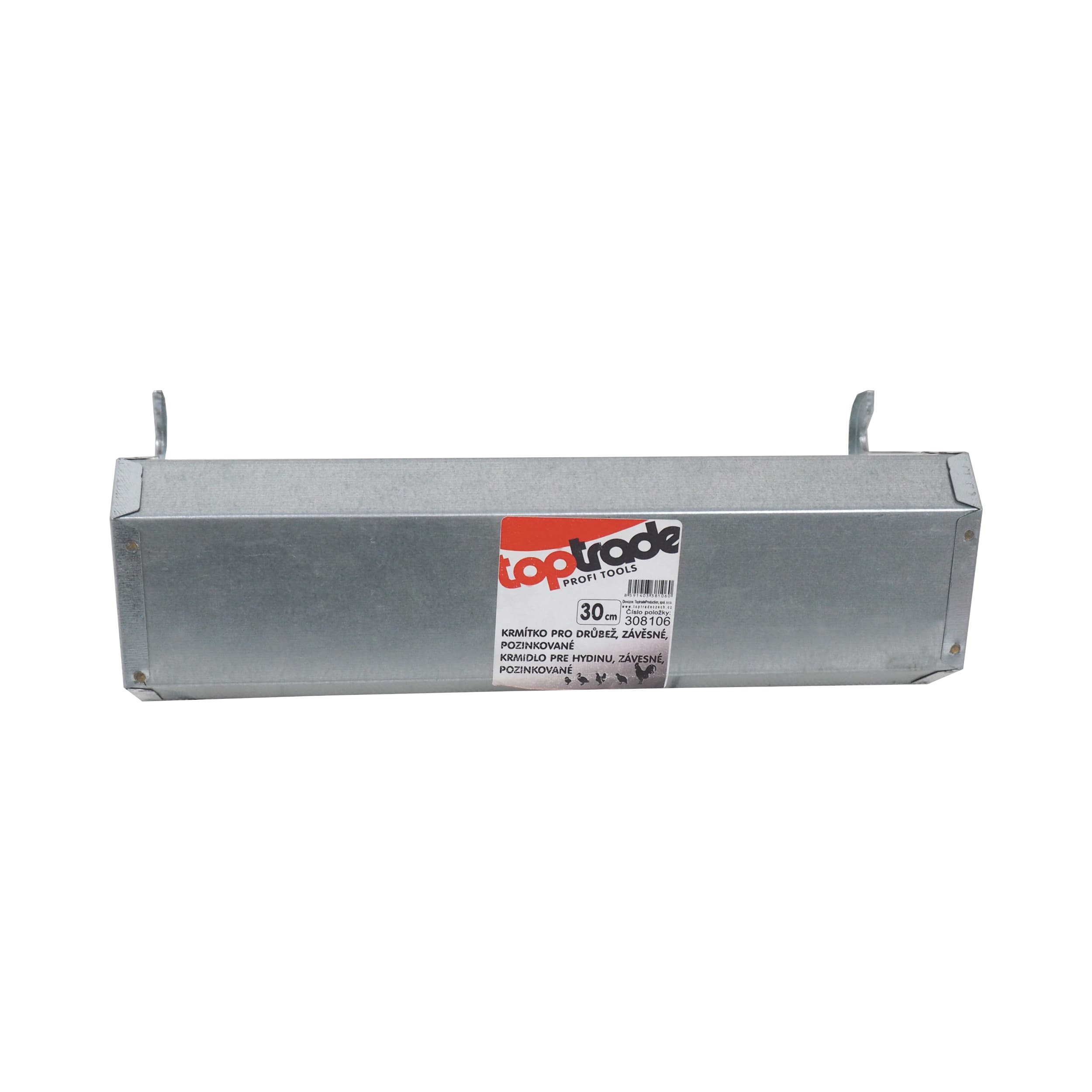 TOPTRADE krmítko žlabové závěsné pro drůbež, pozink 300 mm - náhled 2